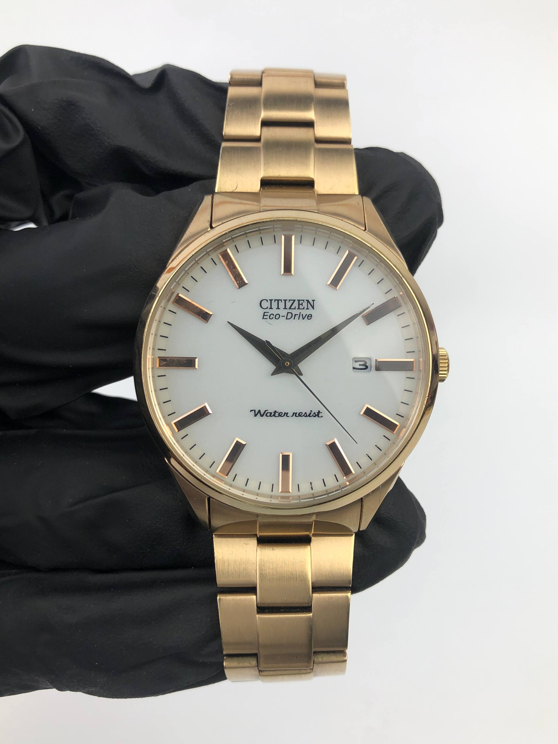 CITIZEN ECODRIVE MAN SIZE GOLD ALL ORIGINAL - Gambar 2