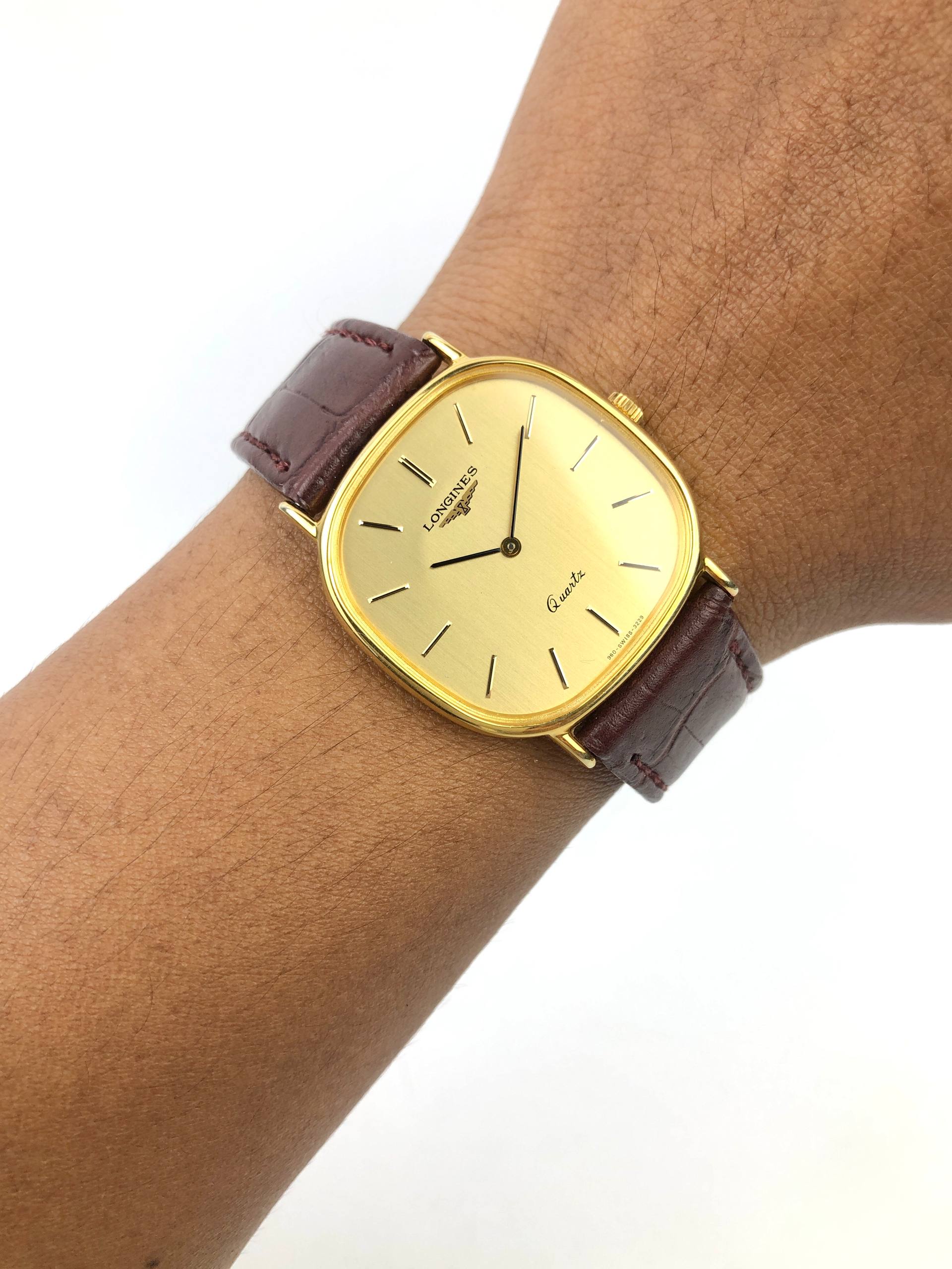 DRESSWATCH LONGINES QUARTZ TANK LINEN DIAL