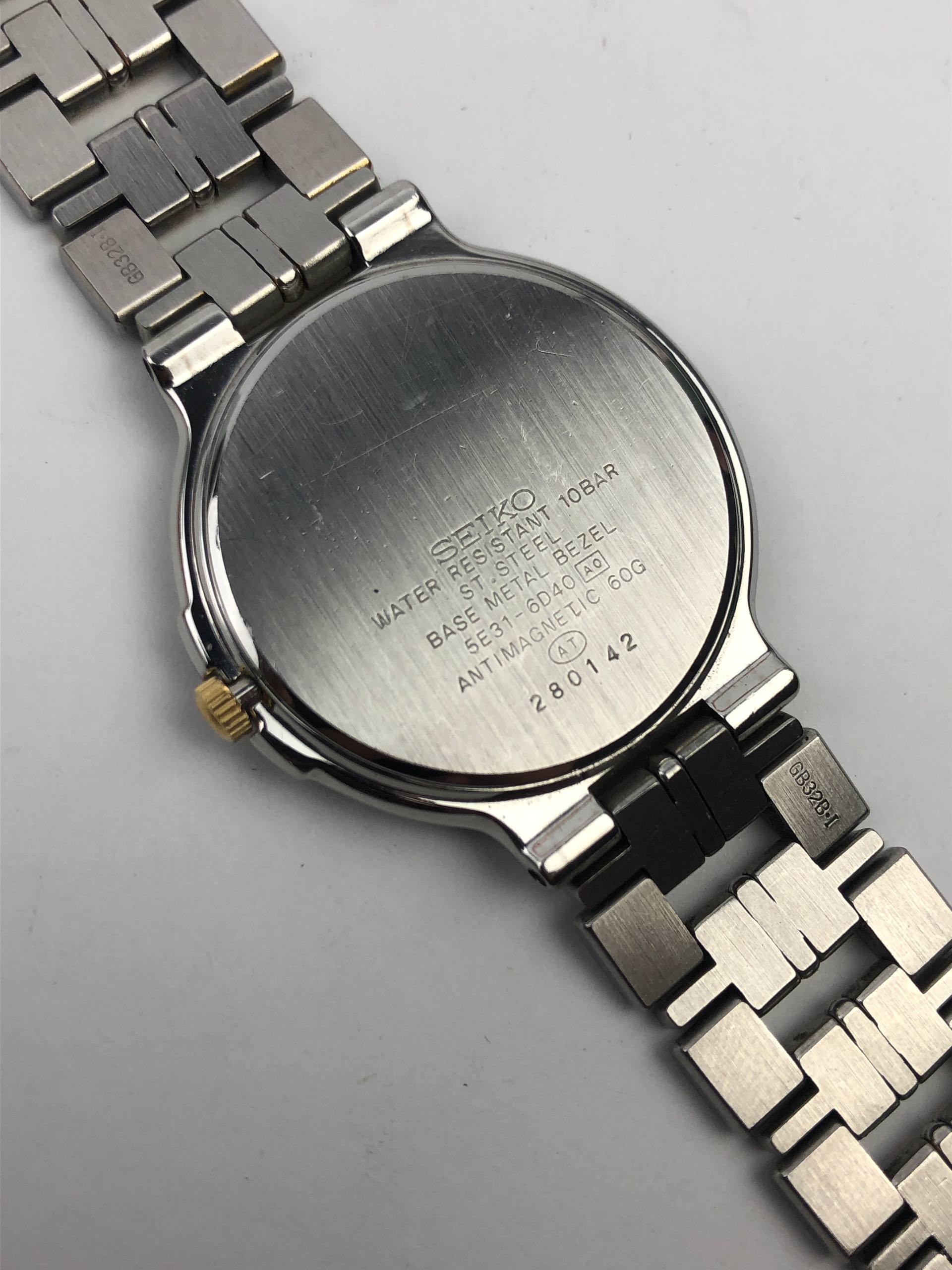 SEIKO DOLCE CAL 5E31 TWOTONE ROMAN DIAL - Gambar 9