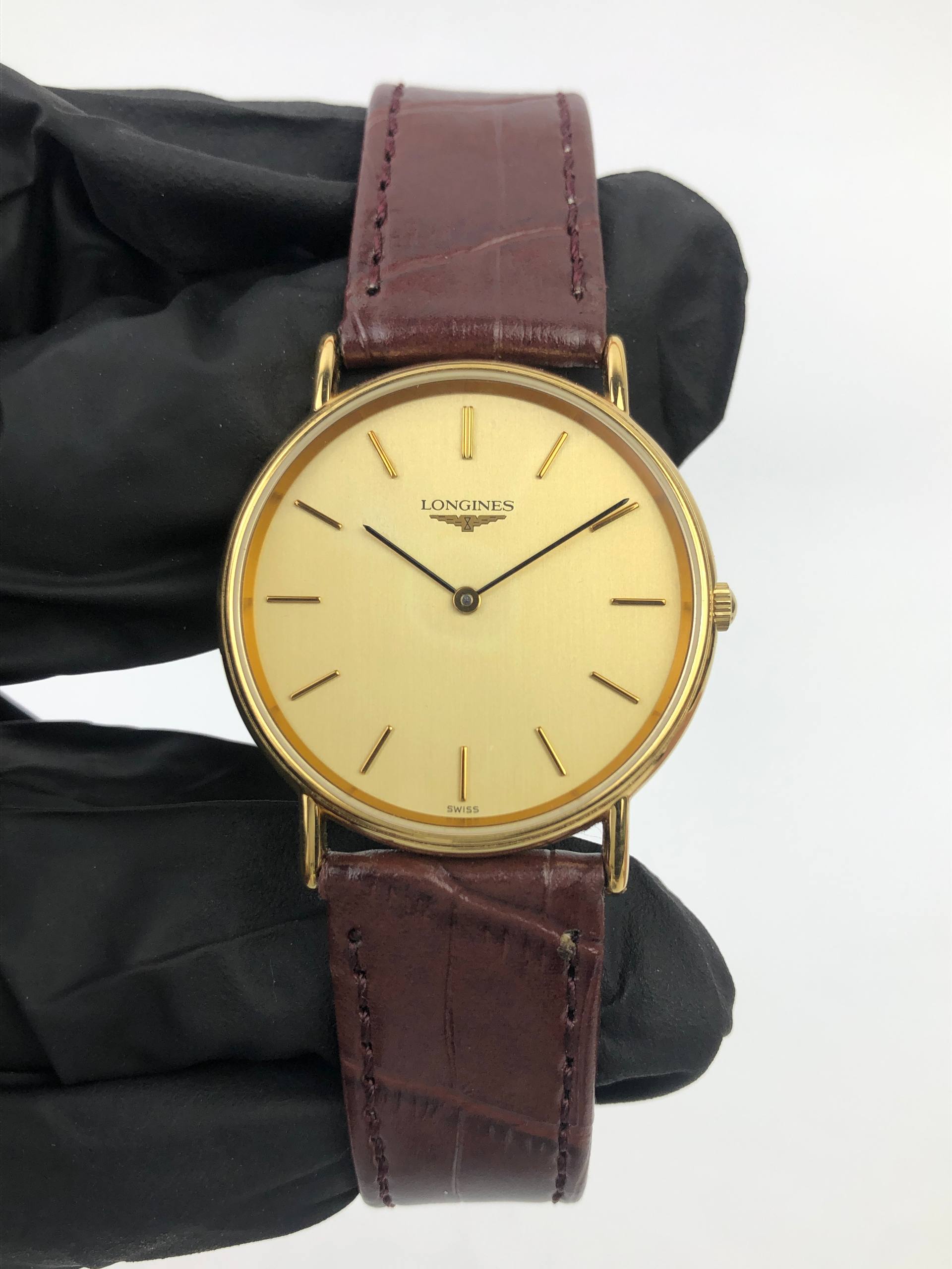 DRESSWATCH LONGINES QUARTZ ROUND CASE GOLD TONE ORIGINAL - Gambar 2