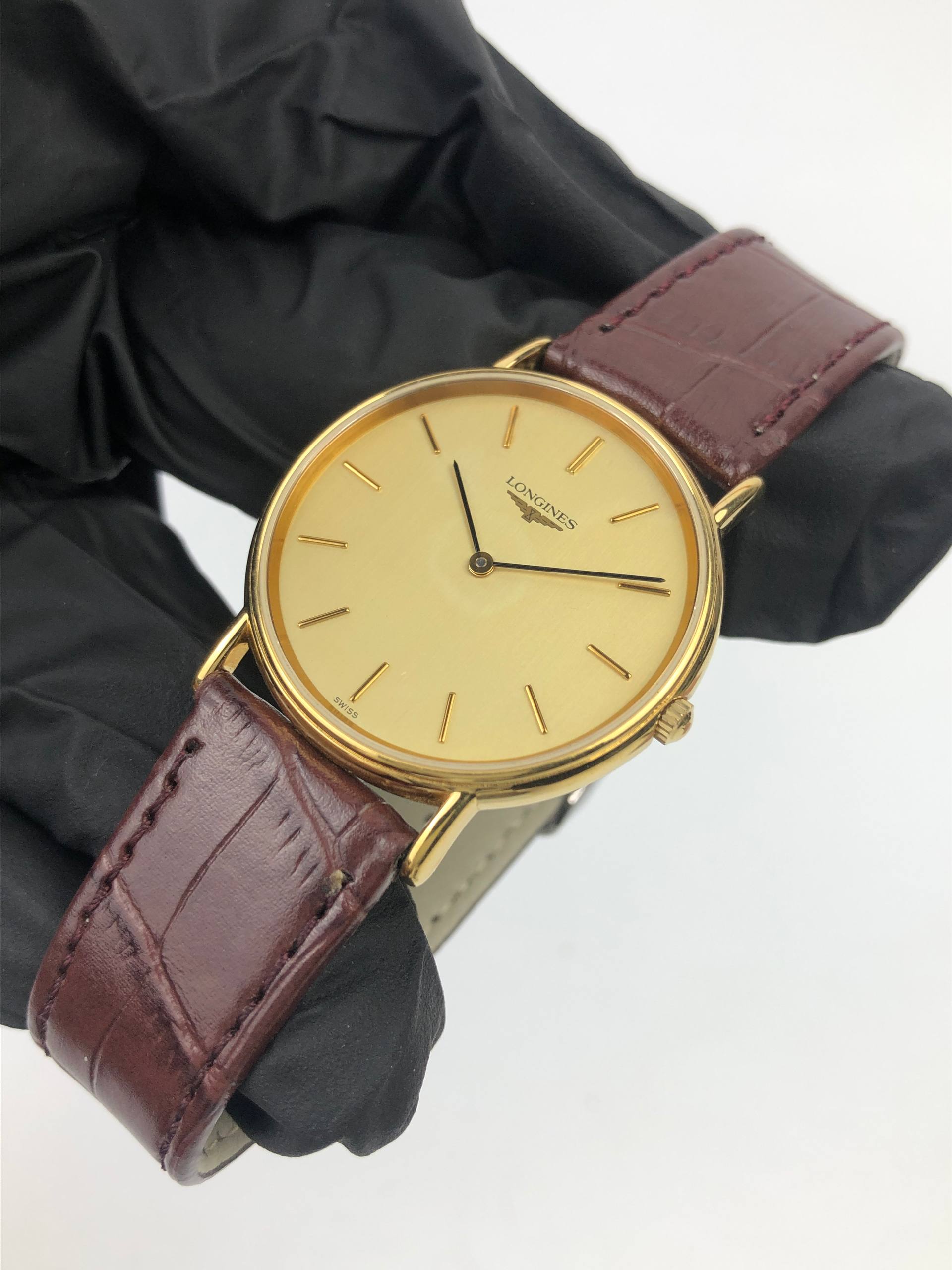 DRESSWATCH LONGINES QUARTZ ROUND CASE GOLD TONE ORIGINAL - Gambar 4