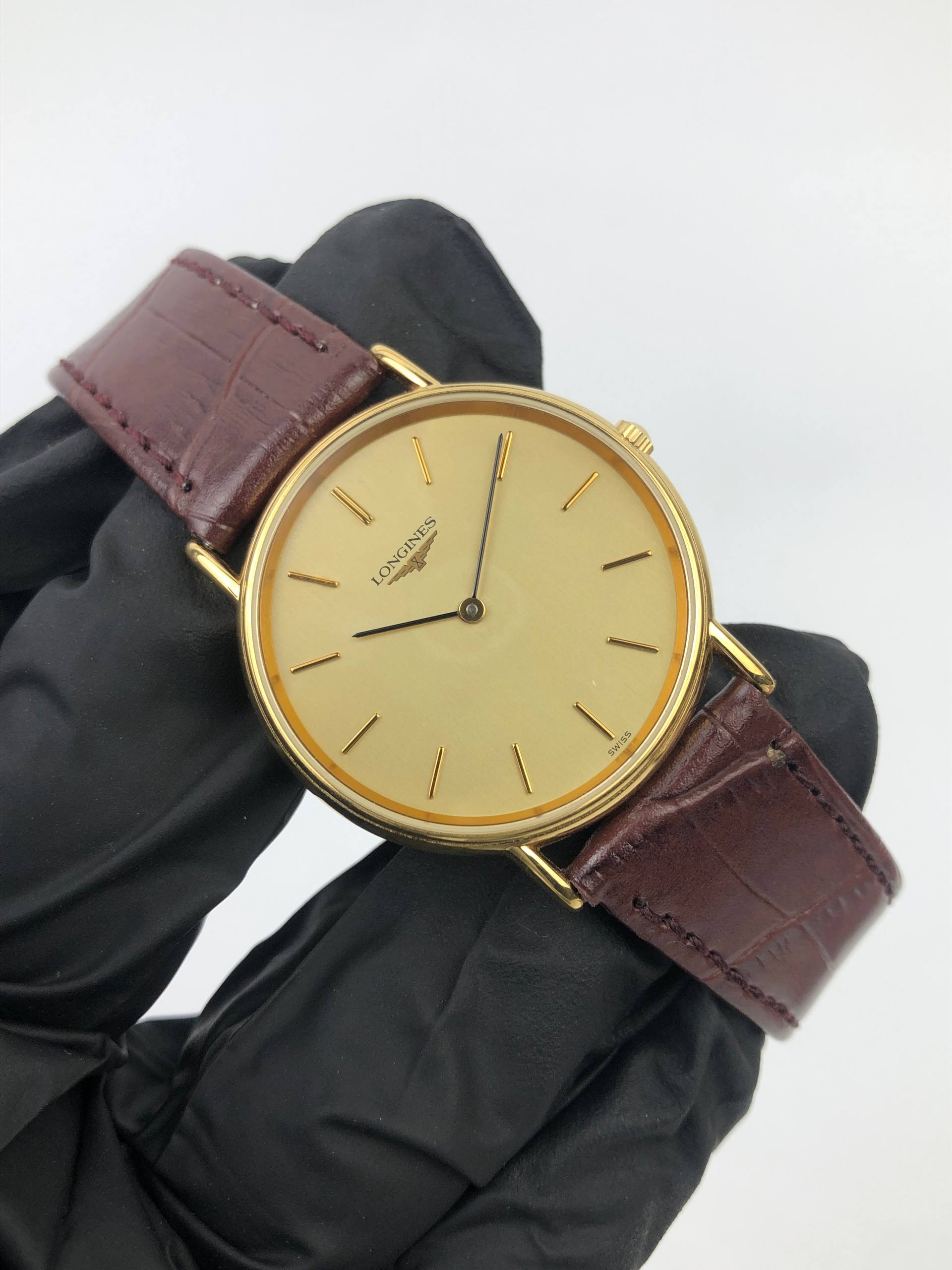 DRESSWATCH LONGINES QUARTZ ROUND CASE GOLD TONE ORIGINAL - Gambar 3