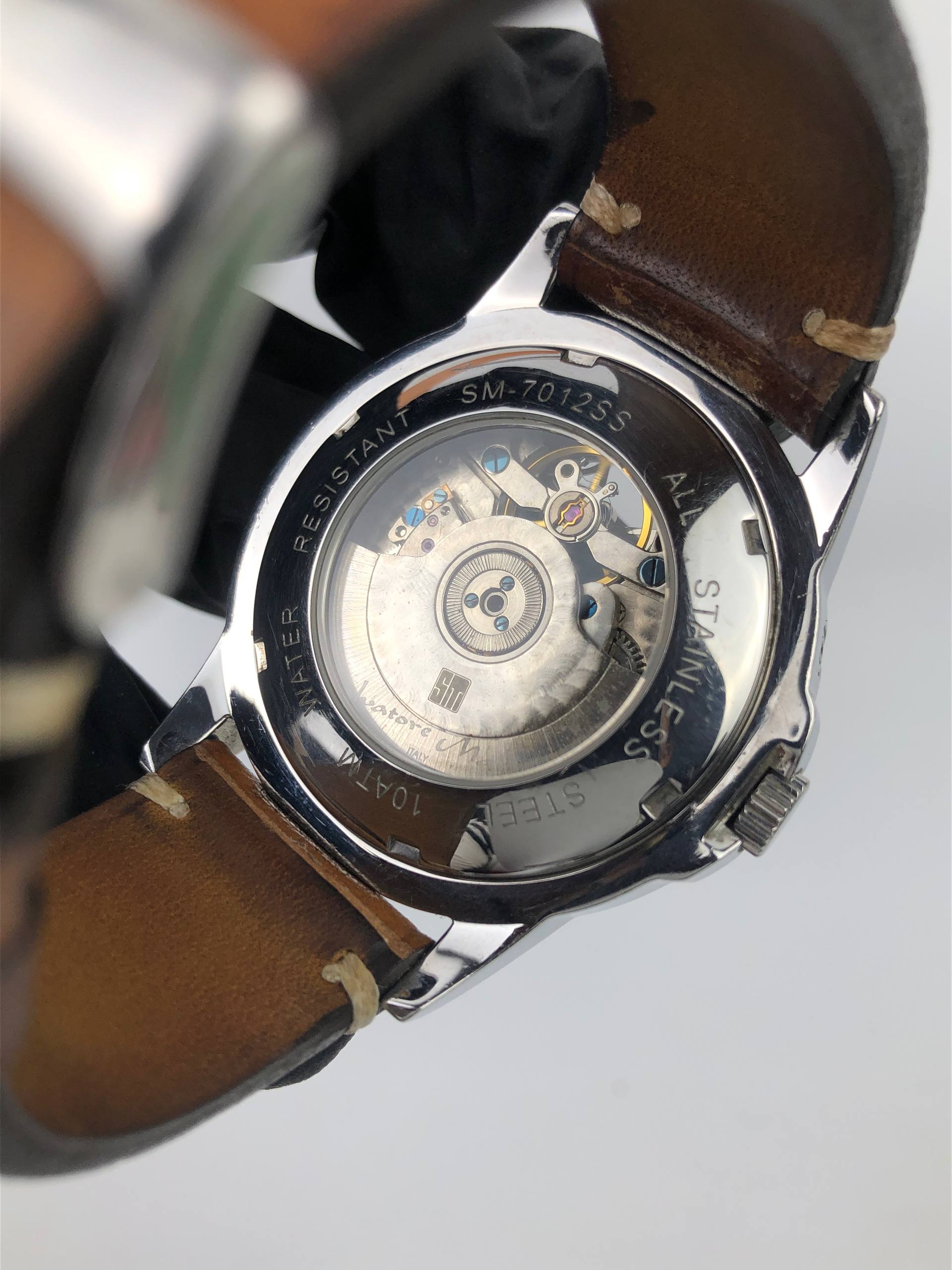 SALVATORE MARRA ITALY AUTOMATIC OPEN HEART BLACK DIAL - Gambar 7