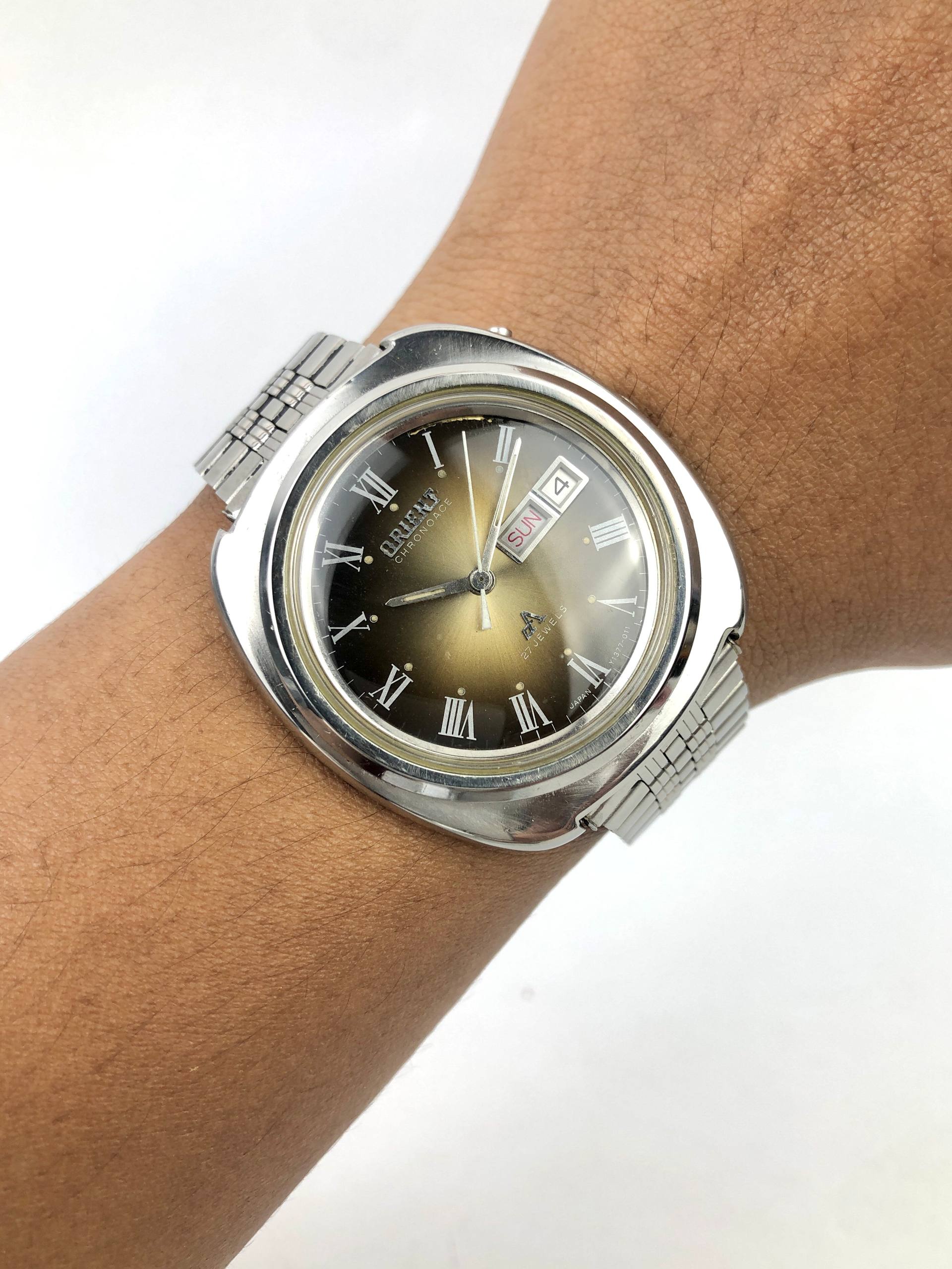 ORIENT CHRONOACE AA 27 JEWELS AUTOMATIC DAY-DATE BROWN DIAL