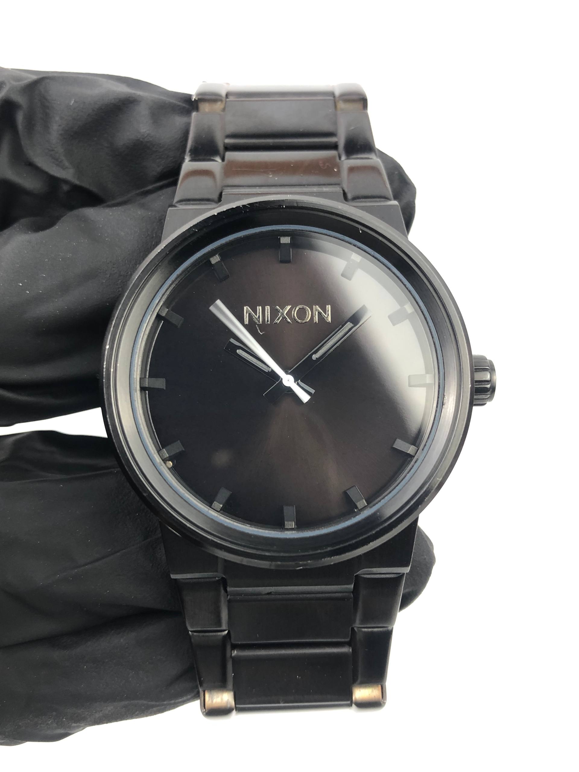 NIXON TIME TELLER ALL BLACK QUARTZ STAINLESS STEEL - Gambar 2