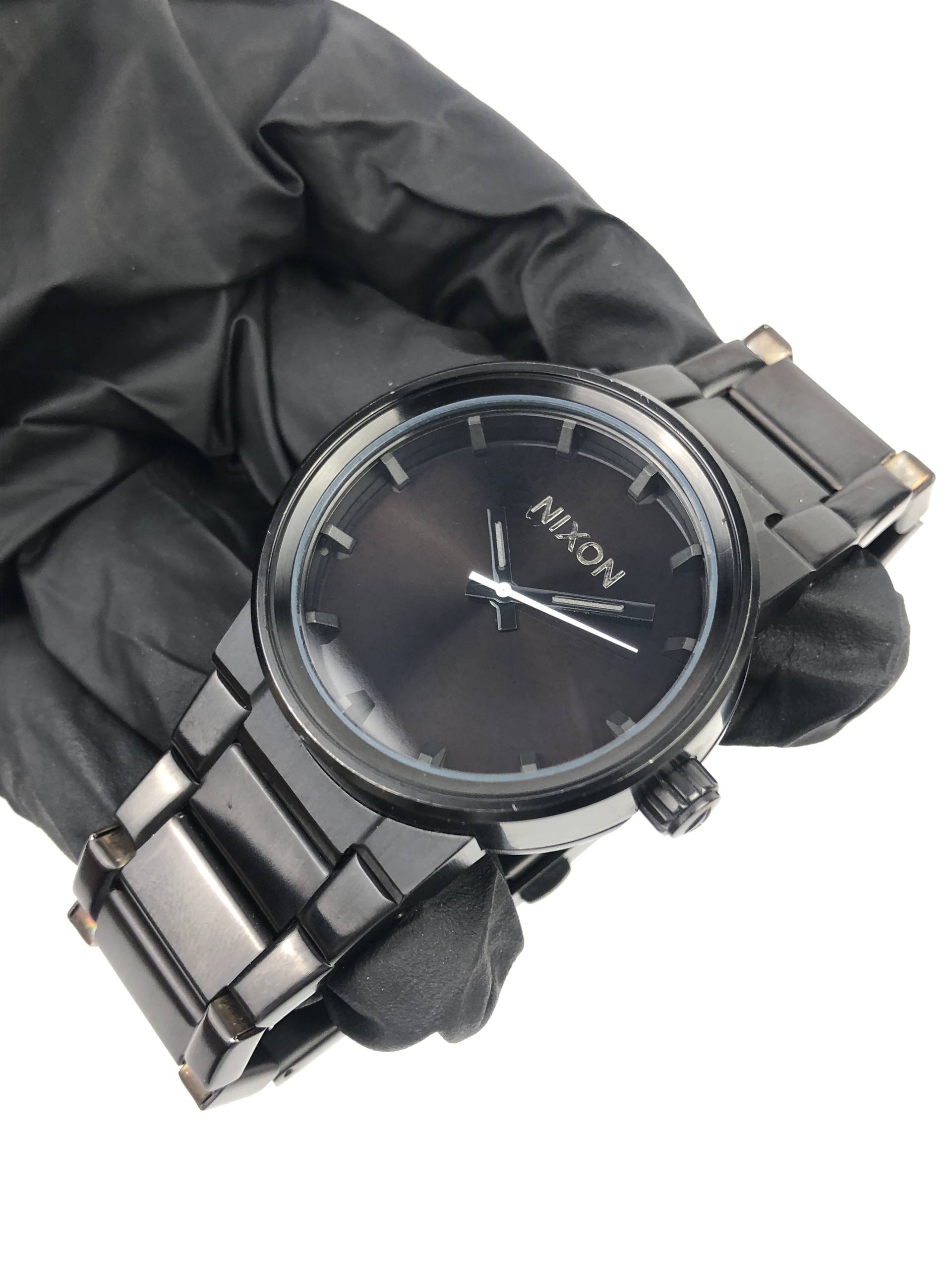 NIXON TIME TELLER ALL BLACK QUARTZ STAINLESS STEEL - Gambar 3
