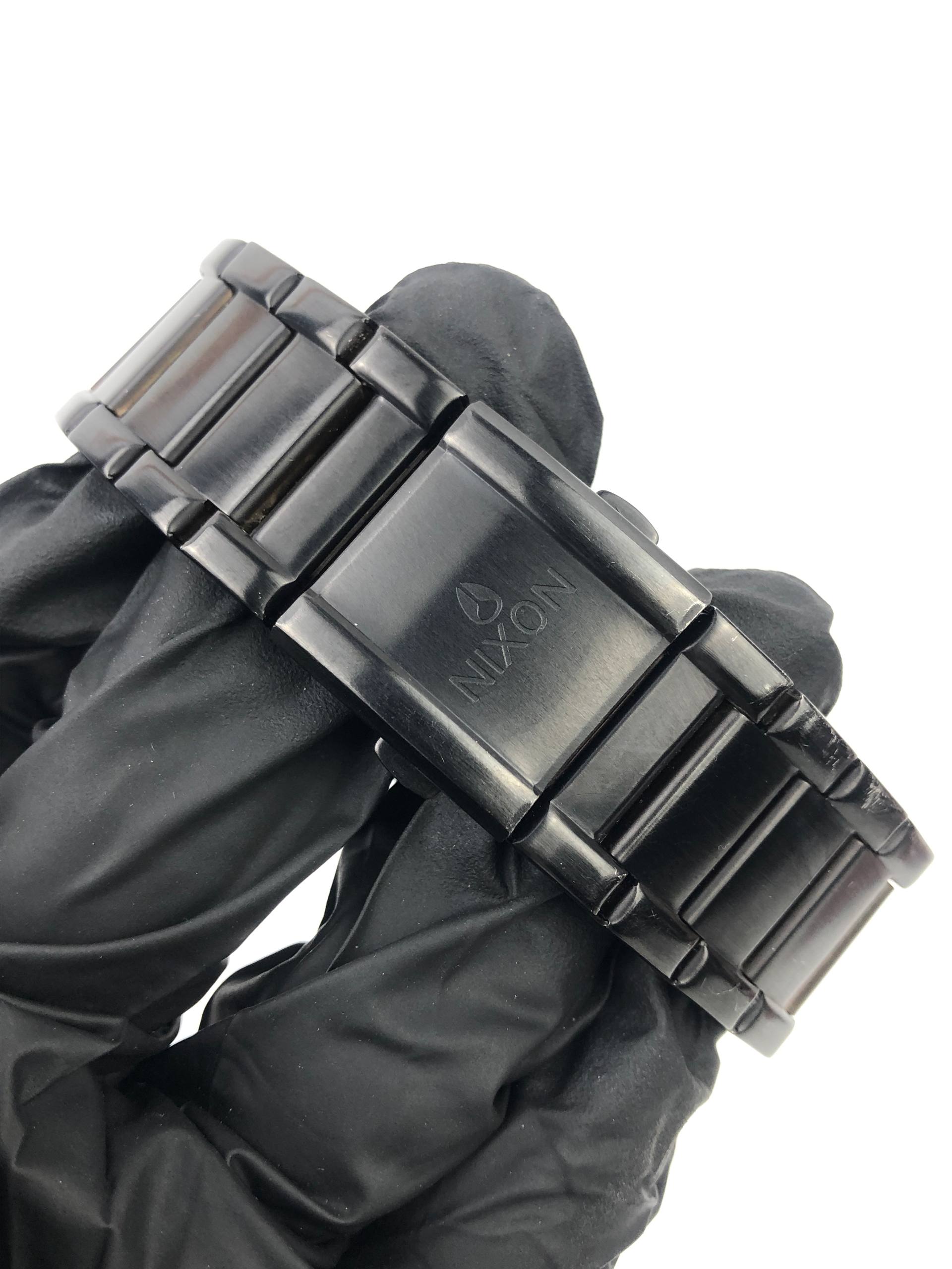 NIXON TIME TELLER ALL BLACK QUARTZ STAINLESS STEEL - Gambar 7
