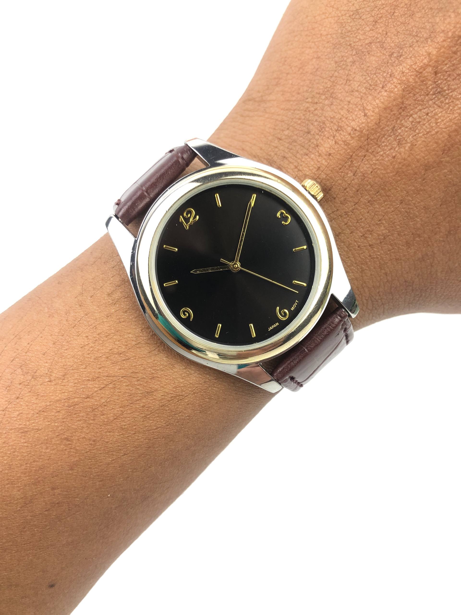 JAPAN WATCH QUARTZ MAN BLACK DIAL