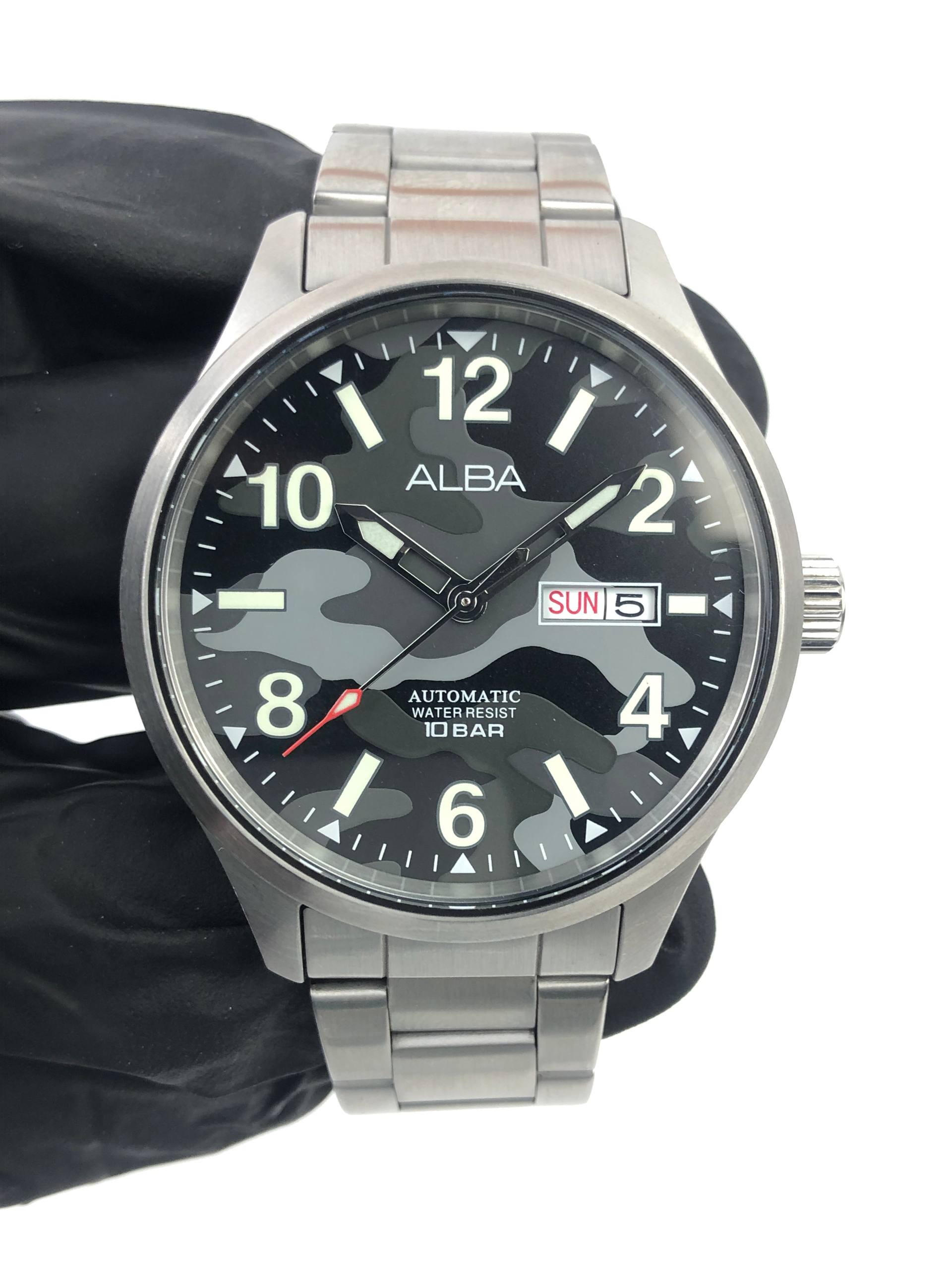 ALBA AUTOMATIC CAMOUFLAGE DIAL DAY-DATE 10 BAR - Gambar 2