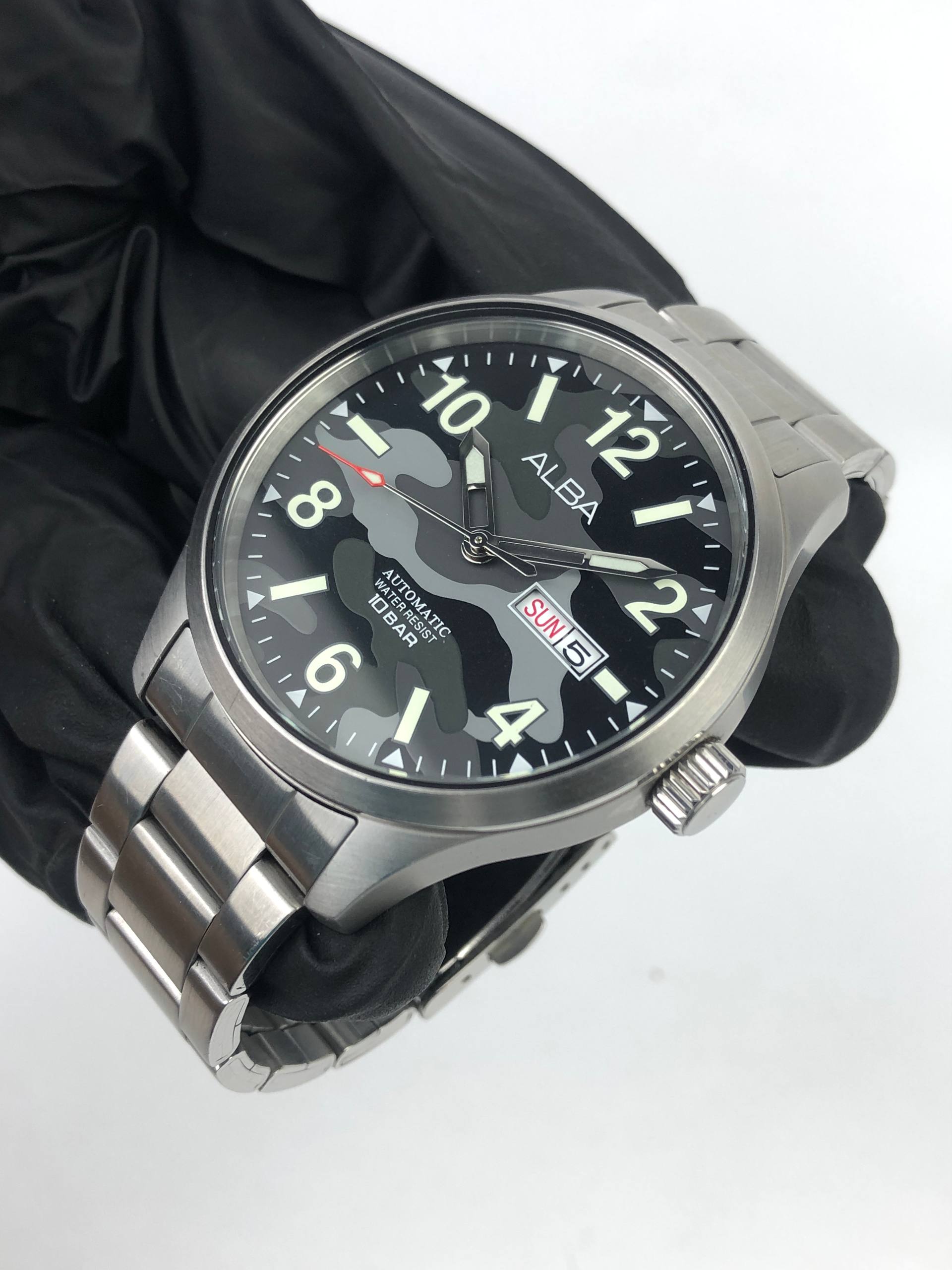 ALBA AUTOMATIC CAMOUFLAGE DIAL DAY-DATE 10 BAR - Gambar 3