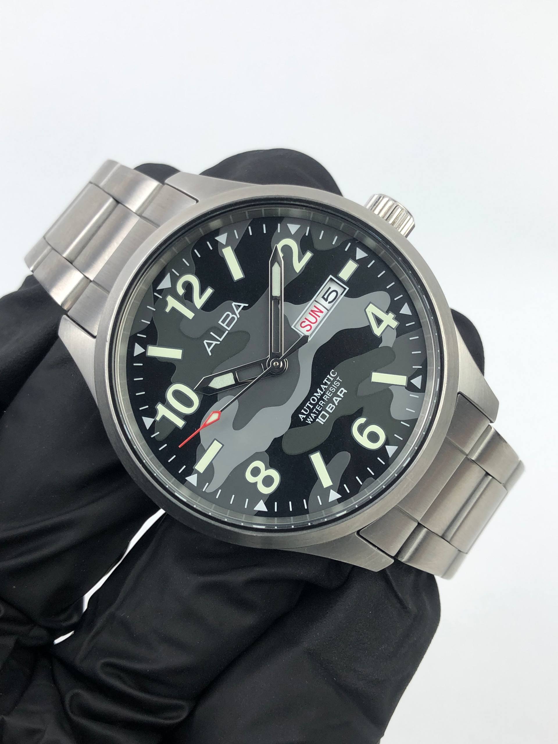 ALBA AUTOMATIC CAMOUFLAGE DIAL DAY-DATE 10 BAR - Gambar 4