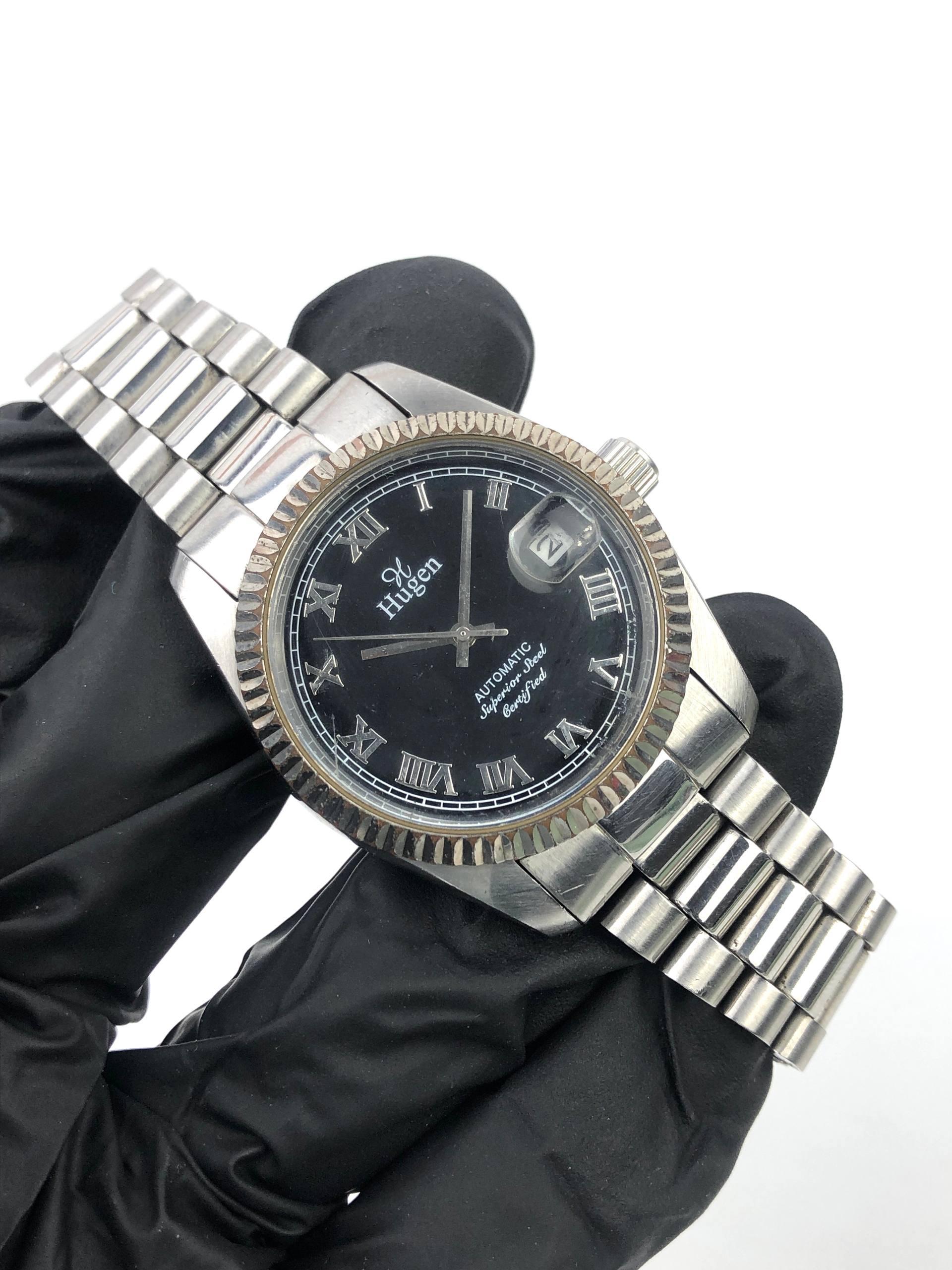 HUGEN AUTOMATIC DATEJUST STYLE MIYOTA MOVEMENT FLUTED BEZEL - Gambar 3