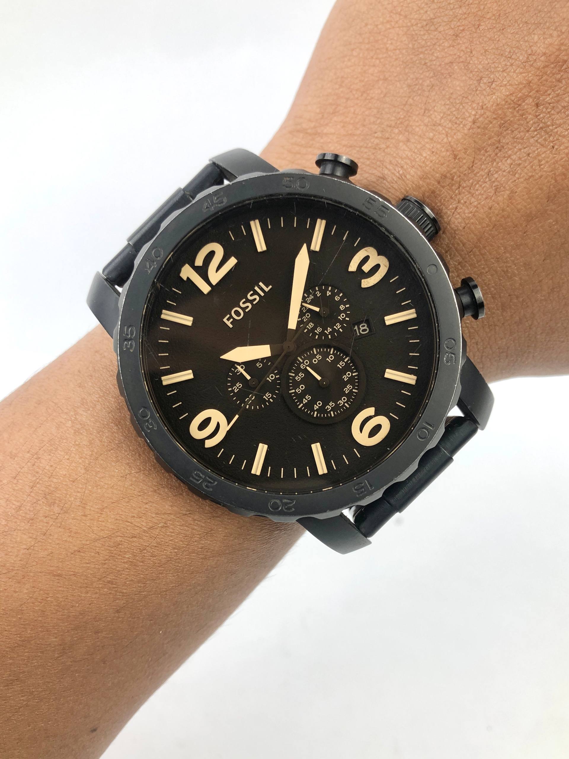 FOSSIL NATE CHRONOGRAPH BLACK DIAL FULL BLACK MEN’S WATCH