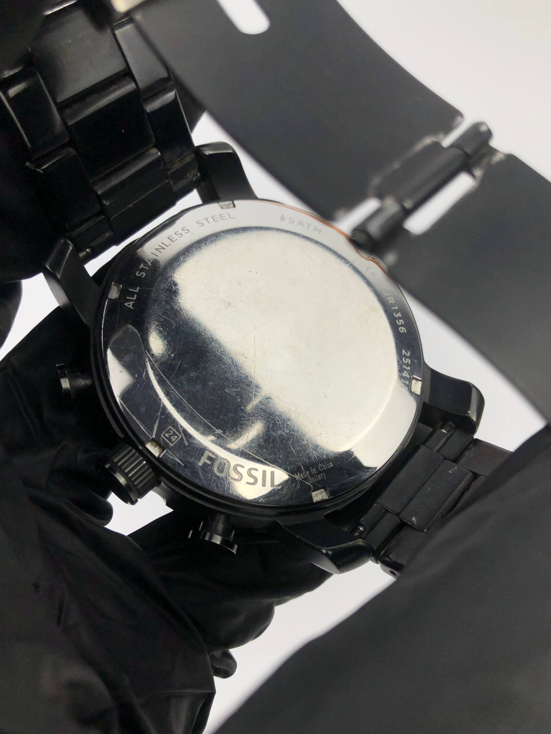 FOSSIL NATE CHRONOGRAPH BLACK DIAL FULL BLACK MEN’S WATCH - Gambar 8
