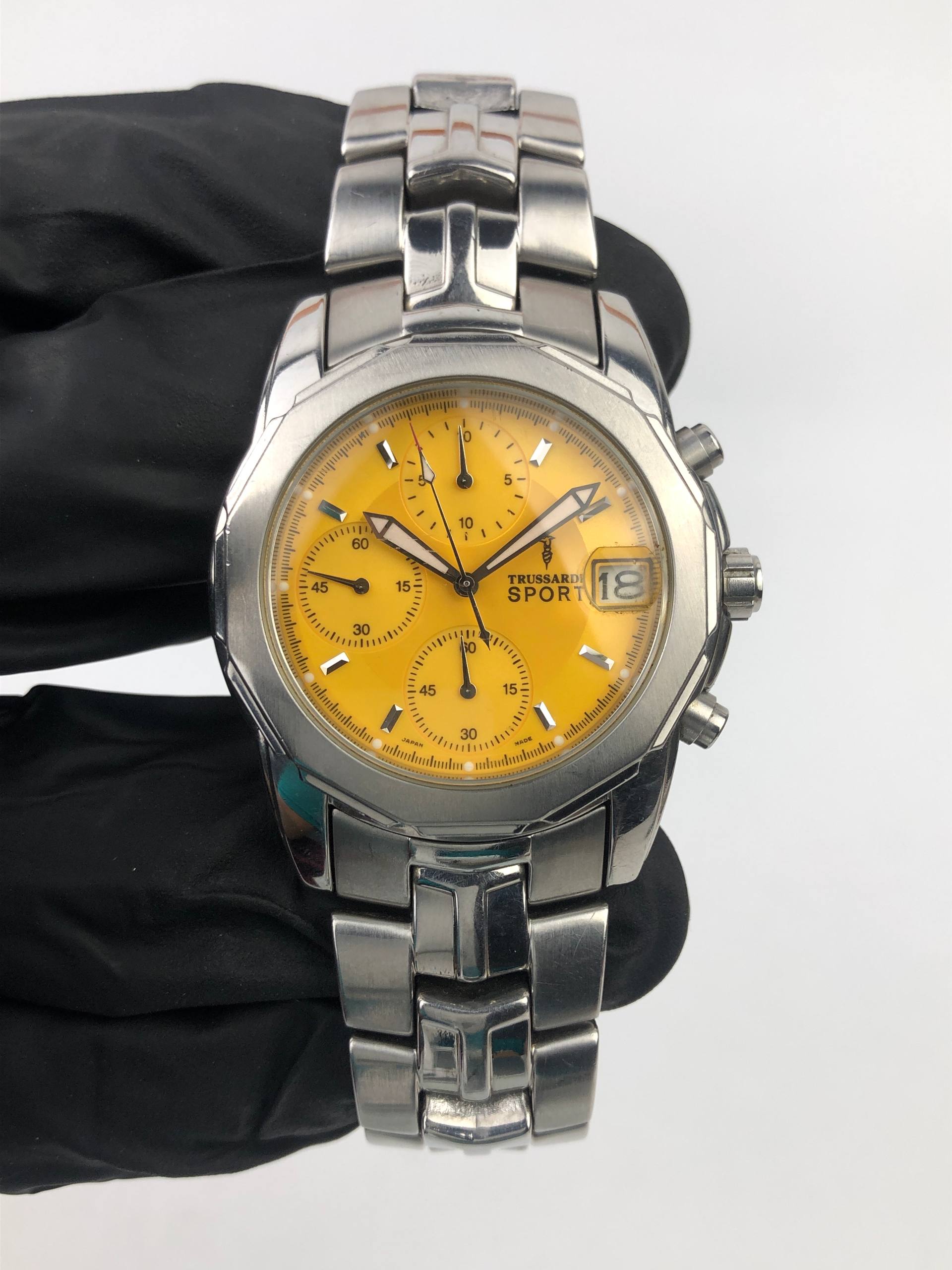 TRUSSARDI SPORTS CHRONOGRAP YELLOW DIAL ALL ORI - Gambar 2