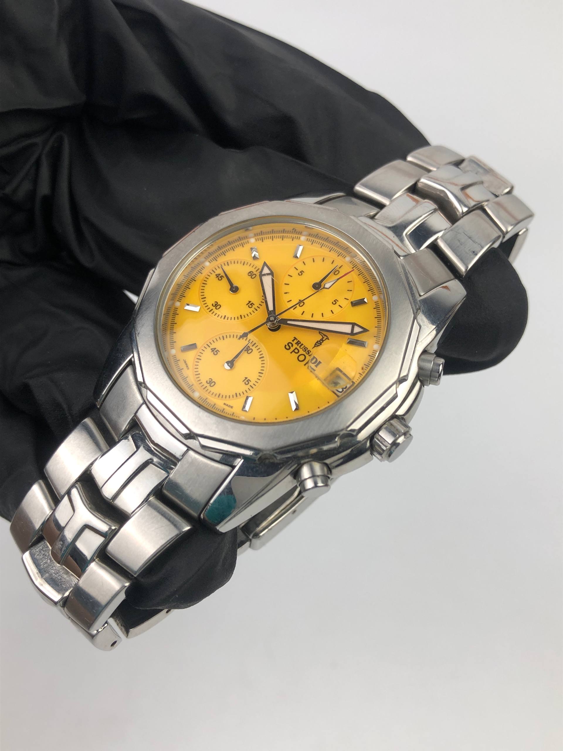 TRUSSARDI SPORTS CHRONOGRAP YELLOW DIAL ALL ORI - Gambar 3