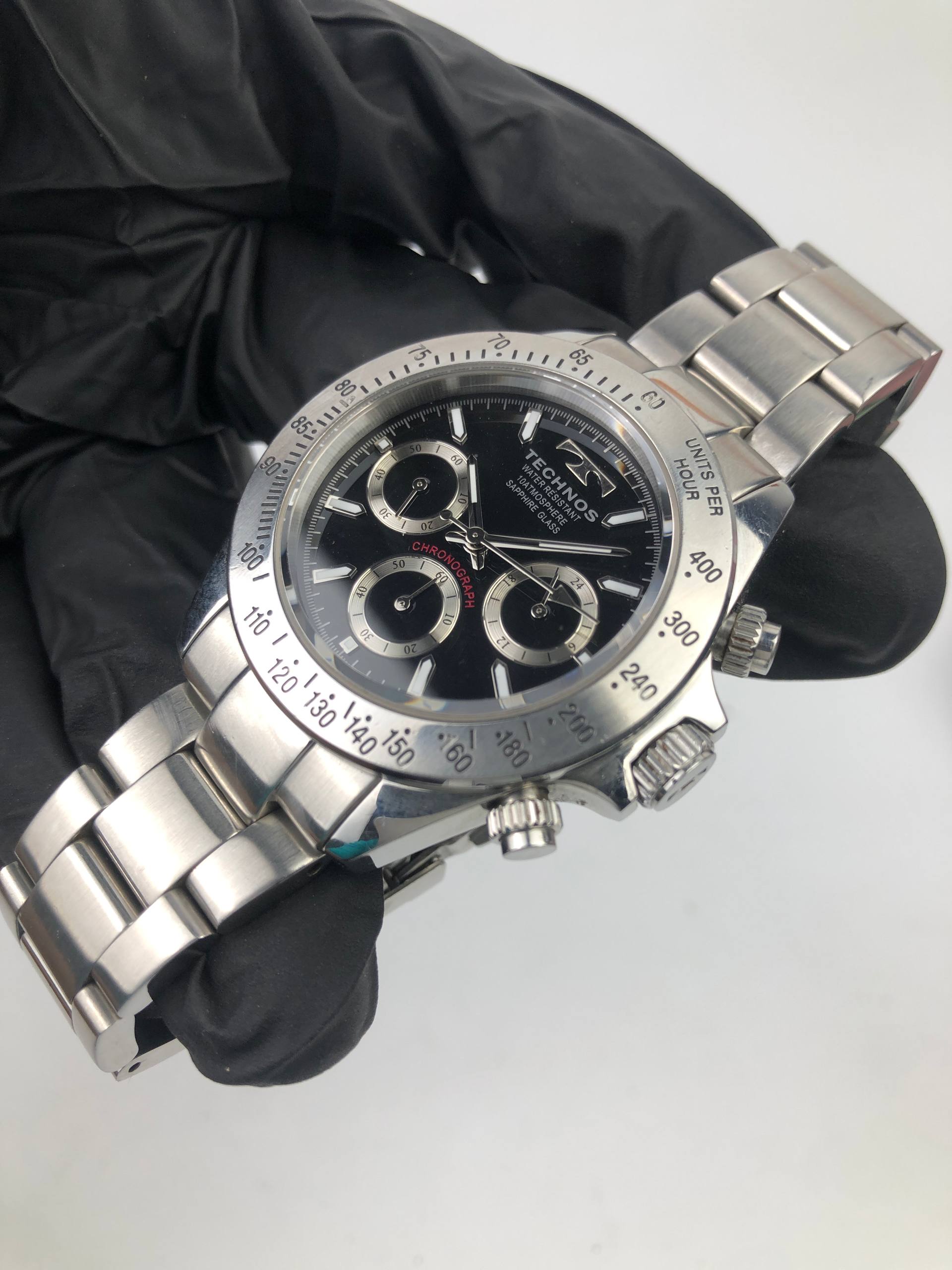 TECHNOS DAYTONA CHRONOGRAPH STAINLESS STEEL ALL ORIGINAL - Gambar 3