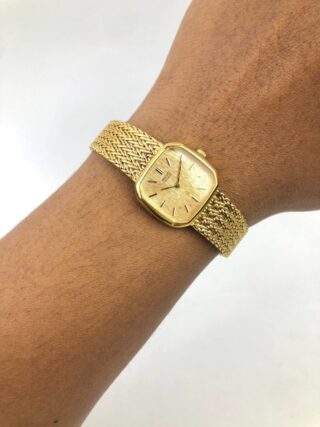 SEIKO QUARTZ OCTAGON CAL 1400 WOVEN MESH BRACELET GOLD SGP