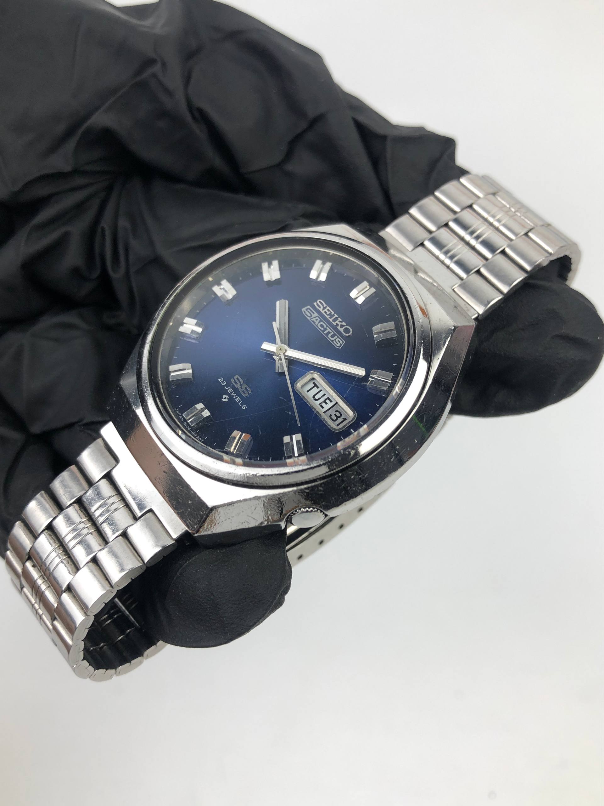 SEIKO 5 ACTUS CAL 6106 STOP SECOND BLUE DIAL - Gambar 4