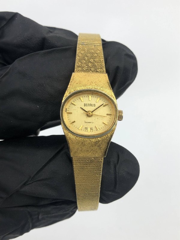 BENRUS VINTAGE OVAL CASE GOLD TONE QUARTZ - Gambar 2