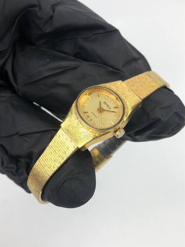 BENRUS VINTAGE OVAL CASE GOLD TONE QUARTZ - Gambar 4