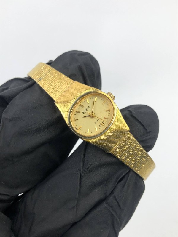 BENRUS VINTAGE OVAL CASE GOLD TONE QUARTZ - Gambar 3