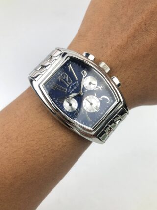 YATCH CLUB GENEVE CHRONOGRAPH TONNEAU CASE SEPPED BEZEL GUILOCHE BLUE DIAL