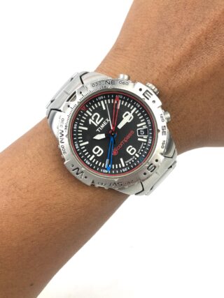 TIMEX COMPAS INDIGLO BLACK DIAL FULL ORIGINAL