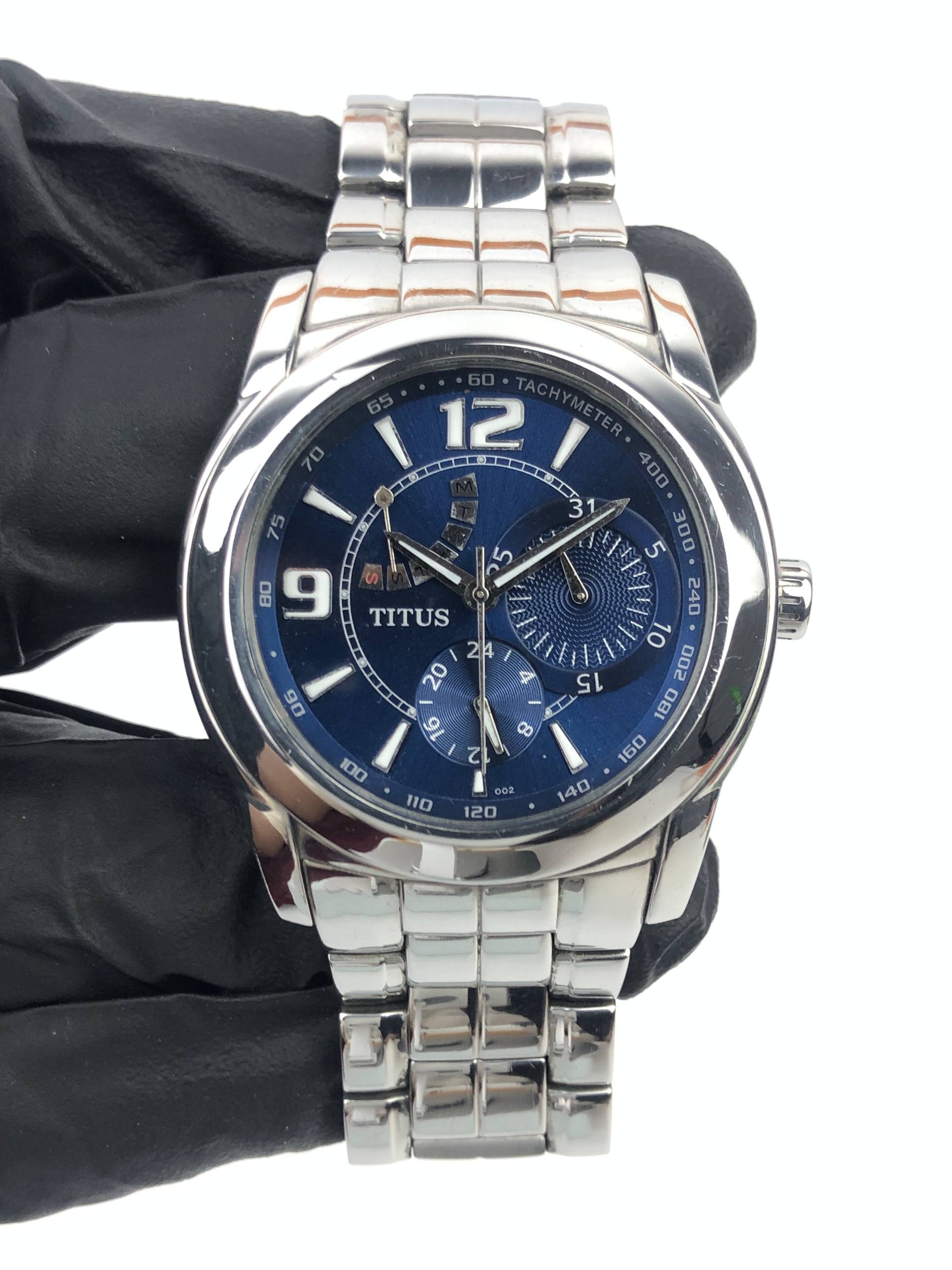 TITUS QUARTZ 06-1138 MULTIFUNCTION BLUE DIAL ORIGINAL - Gambar 2