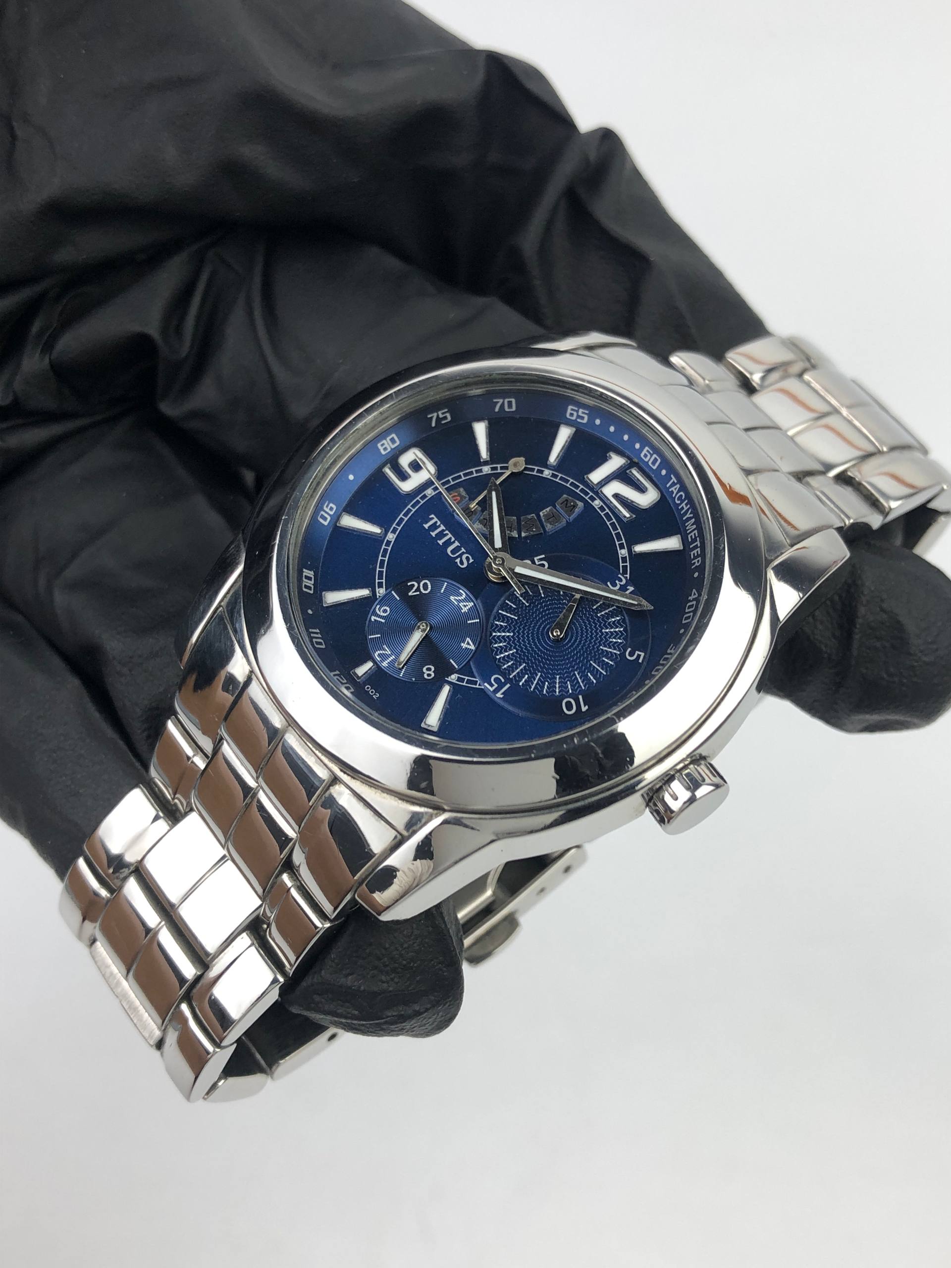 TITUS QUARTZ 06-1138 MULTIFUNCTION BLUE DIAL ORIGINAL - Gambar 4