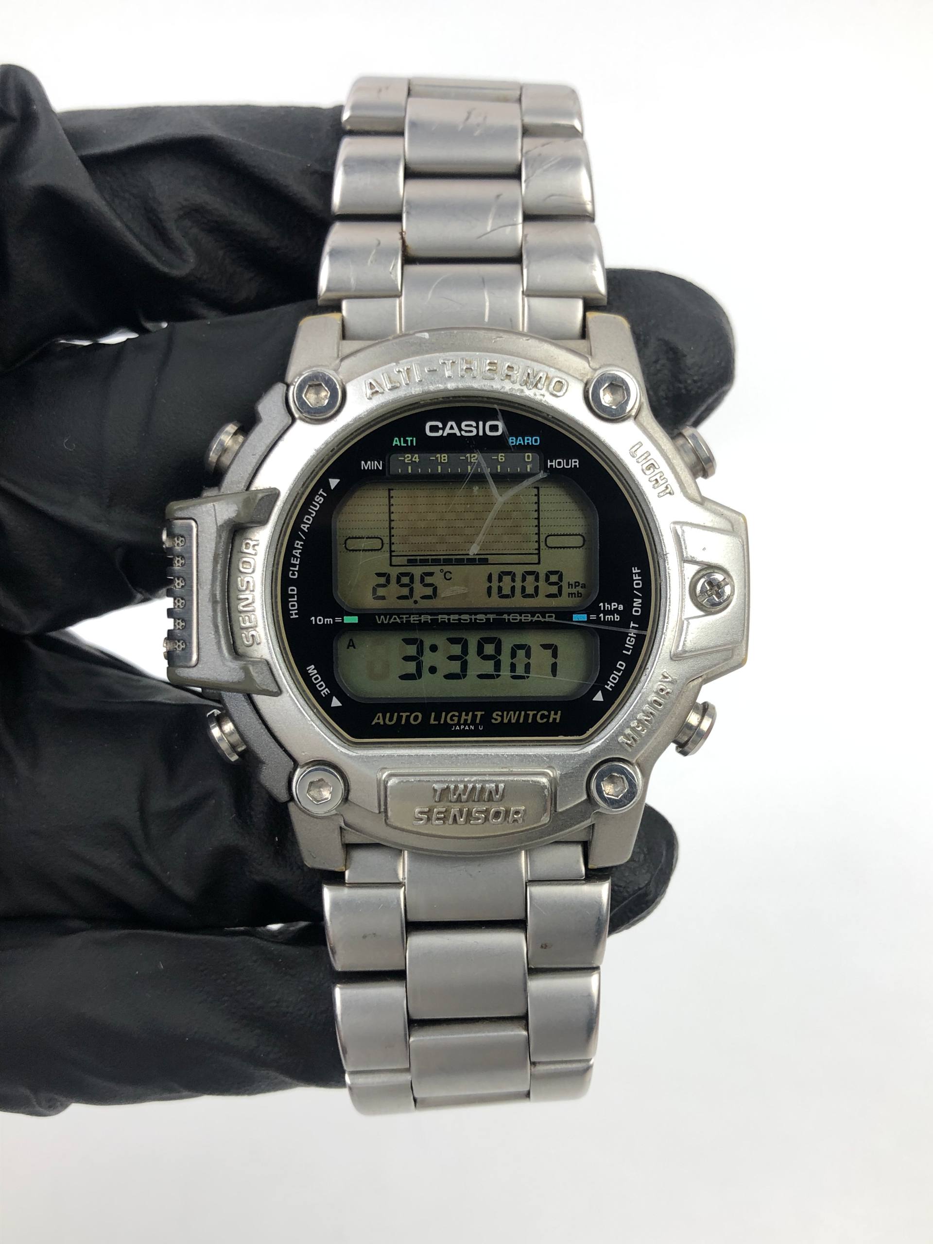 CASIO PROTREK PATHFINDER PRT-300 ROUND STEEL BRACELET TWIN SENSOR - Gambar 2