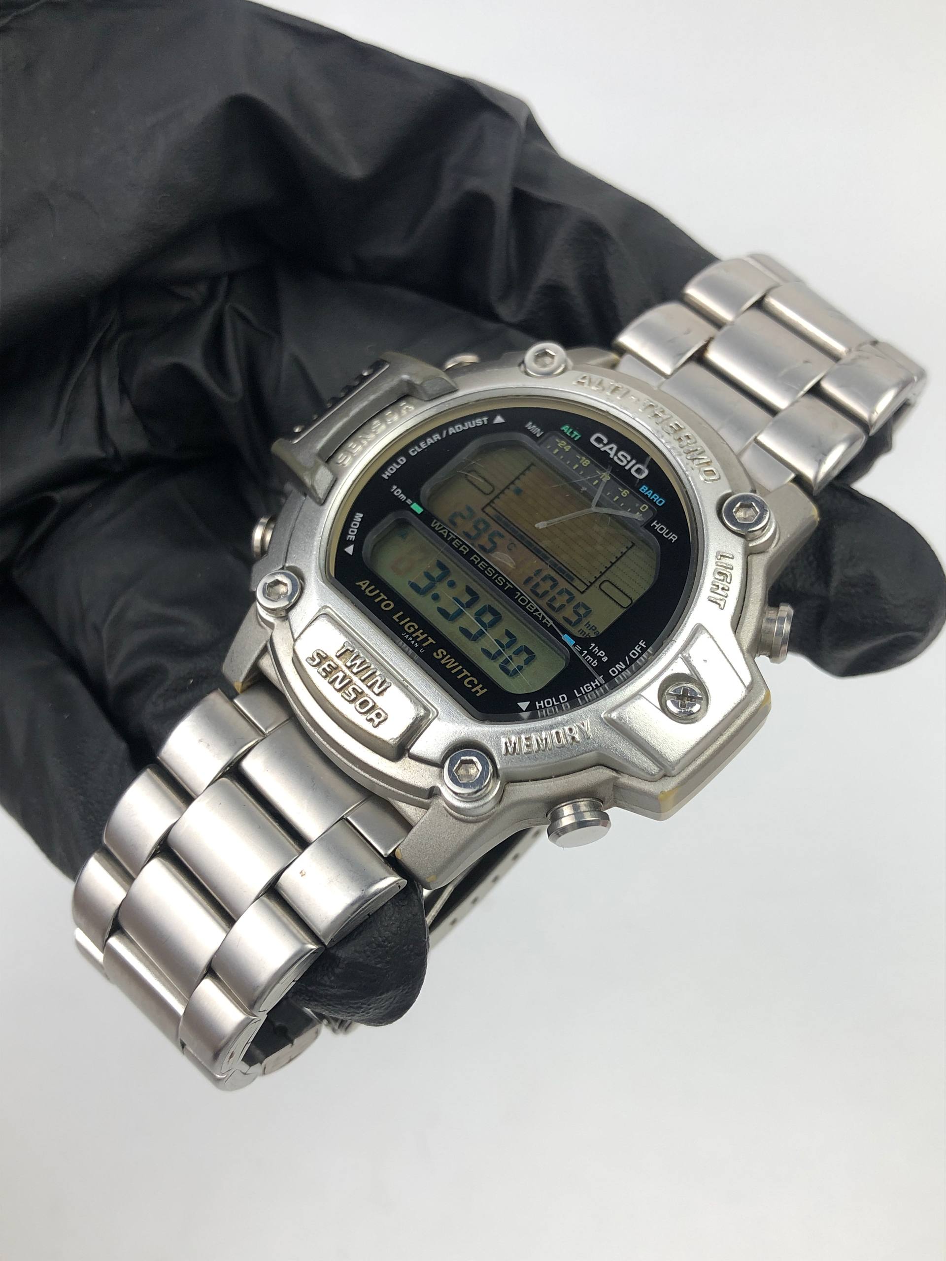 CASIO PROTREK PATHFINDER PRT-300 ROUND STEEL BRACELET TWIN SENSOR - Gambar 3