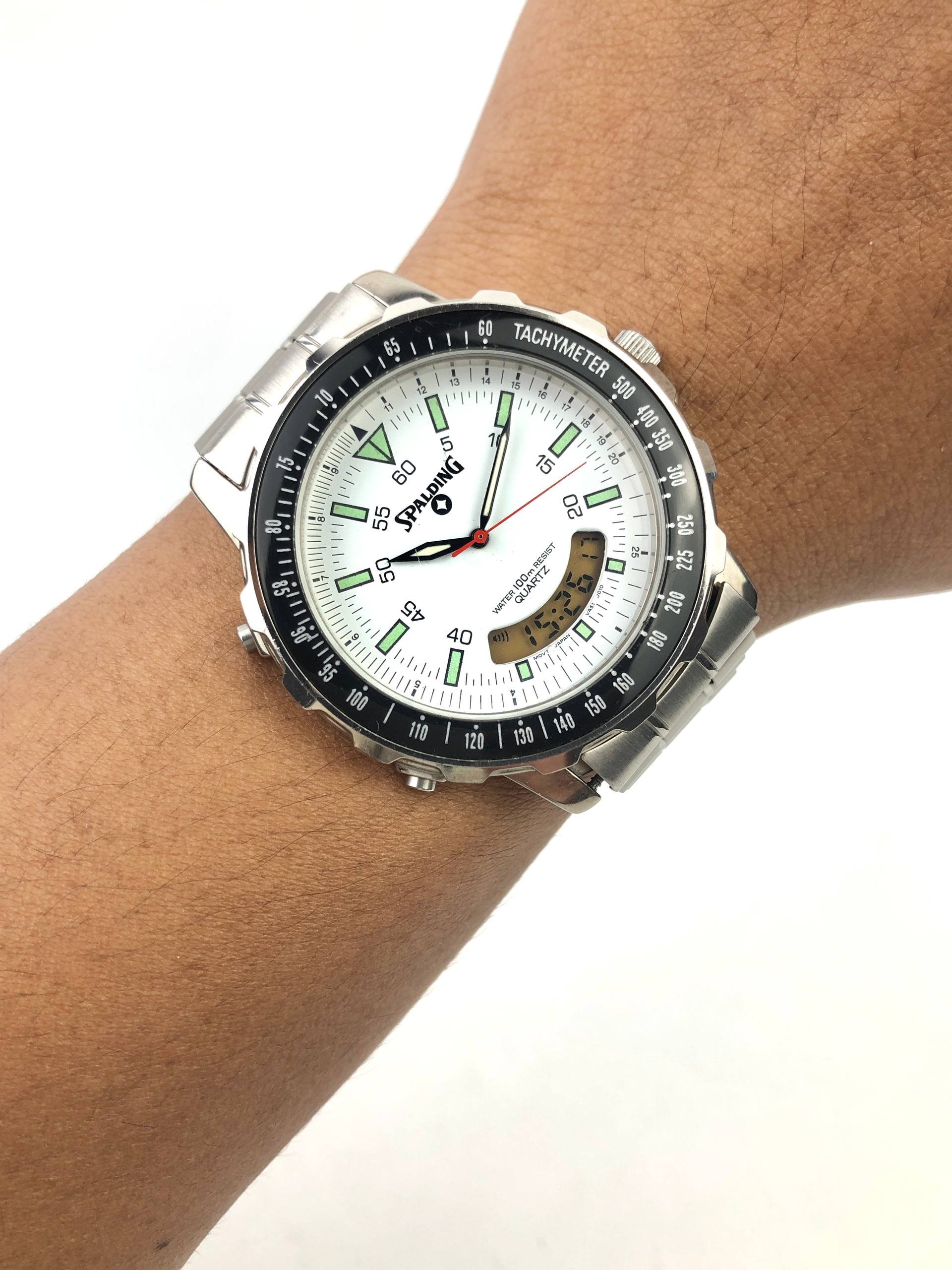 SPALDING ANADIGI SMILE FACE WHITE DIAL ALL ORIGINAL