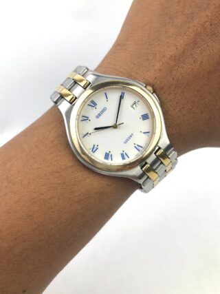 SEIKO LUCENT CAL 7N42 TWO TONE ROMAN DIAL DATE QUARTZ
