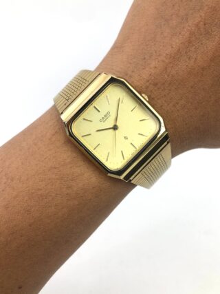 CASIO QUARTZ GOLD TANK DRESS WATCH VINTAGE