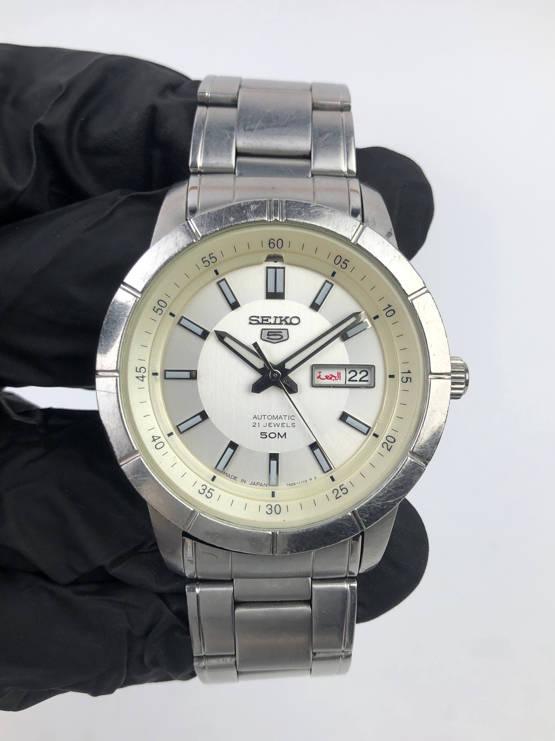 SEIKO 5 AUTOMATIC CAL 7S26 21 JEWELS 50M DAY DATE WHITE DIAL - Gambar 2