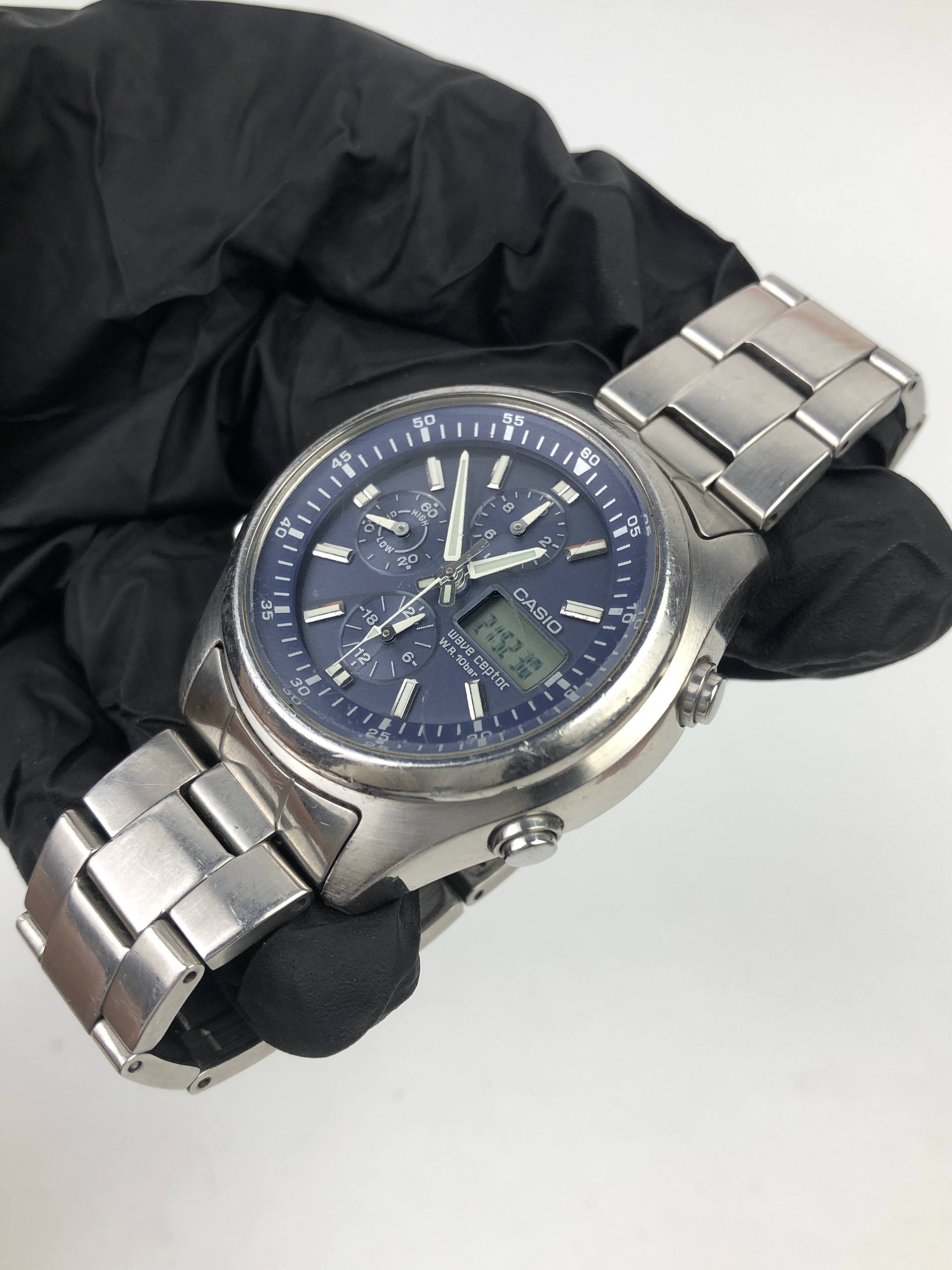 CASIO WVQ-500DJ WAVE CEPTOR ANA DIGI MULTIFUNCTION BLUE DIAL - Gambar 3