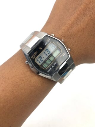 CITIZEN MULTI ALARM VINTAGE DIGITAL LCD STAINLESS STEEL