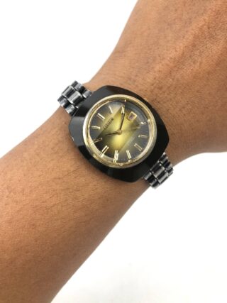 CITIZEN 21 JEWELS BLACK GOLD CASE AUTOMATIC VINTAGE