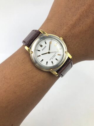  SEIKO AVENUE CAL 7N01 QUARTZ TWO TONE 10 BAR WHITE DIAL DRESS WATCH