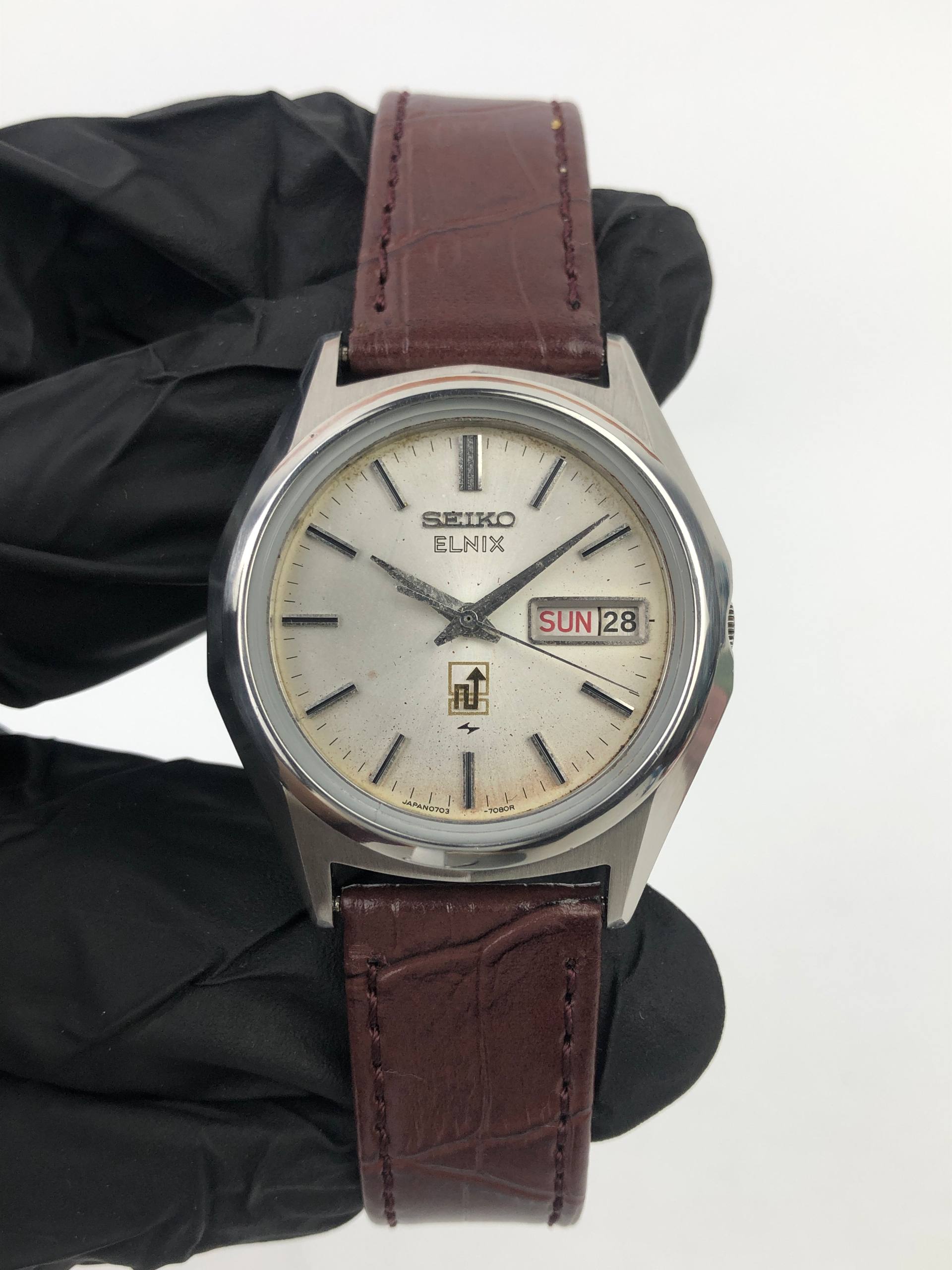 SEIKO ELNIX CAL 0703 ELECTRONIC DAY DATE VINTAGE - Gambar 3