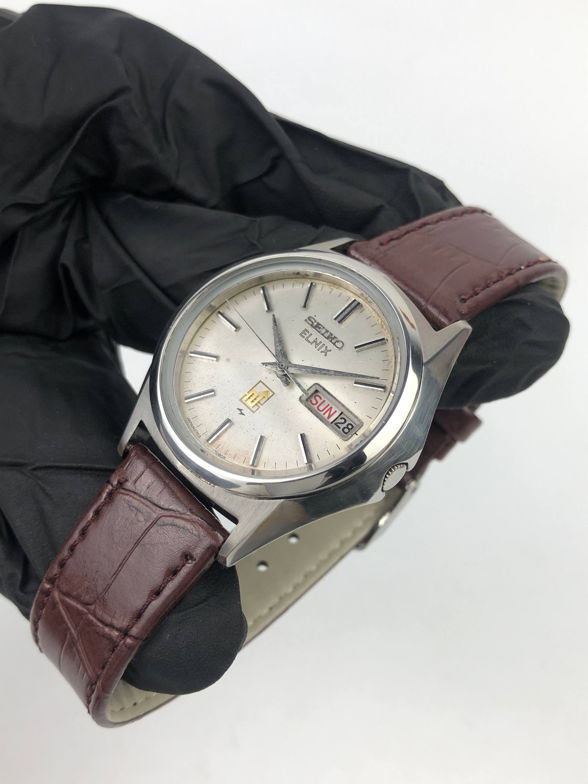 SEIKO ELNIX CAL 0703 ELECTRONIC DAY DATE VINTAGE - Gambar 2
