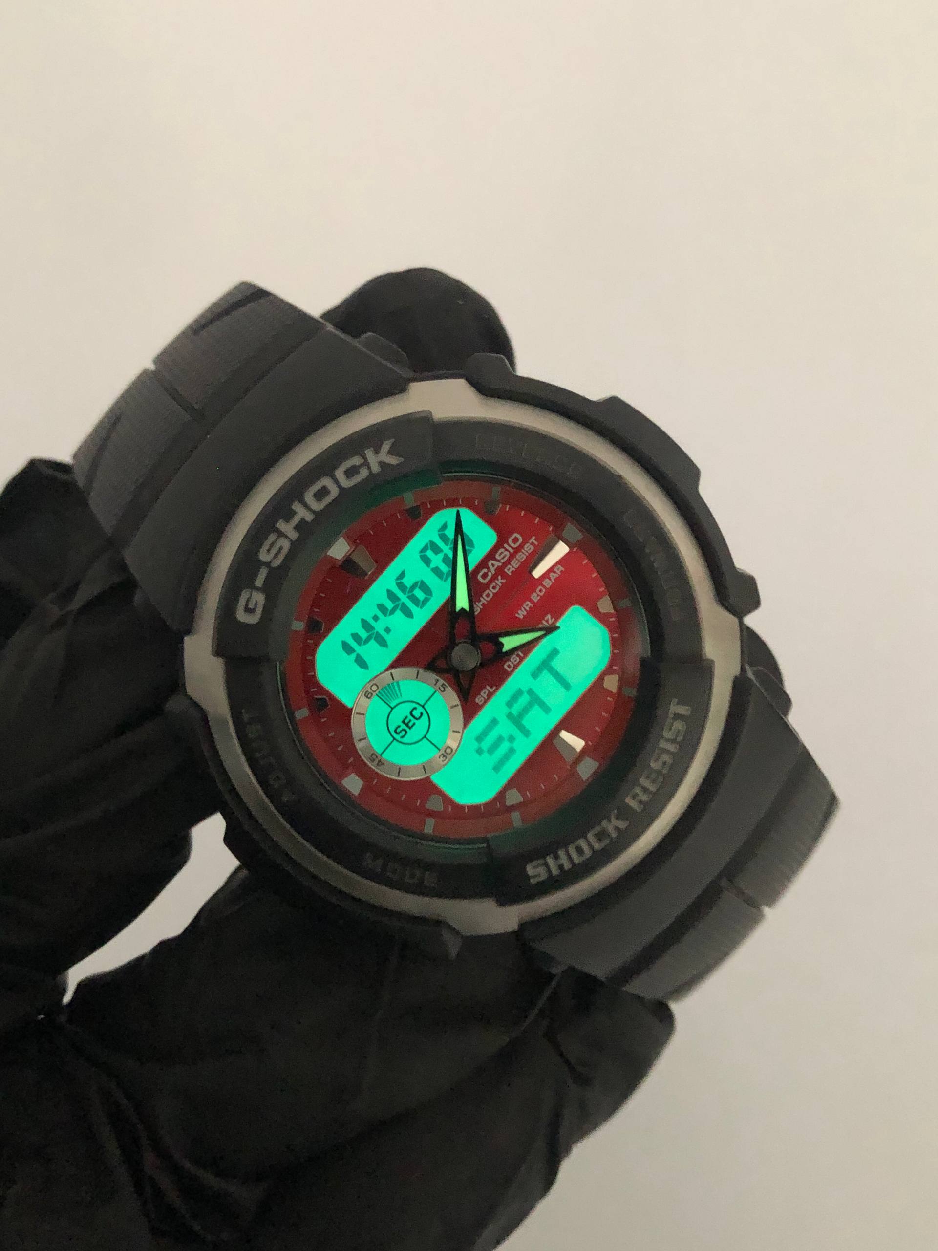 CASIO G SHOCK AW-591 ANALOG DIGITAL 200M SHOCK RESIST ORIGINAL RED DIAL - Gambar 5