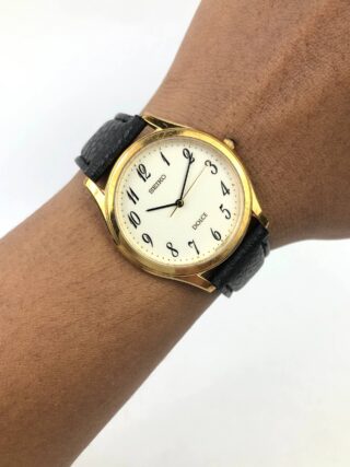 SEIKO DOLCE CAL 5E61 ULTRA THIN JDM QUARTZ DRESS WATCH GOLD PLATED