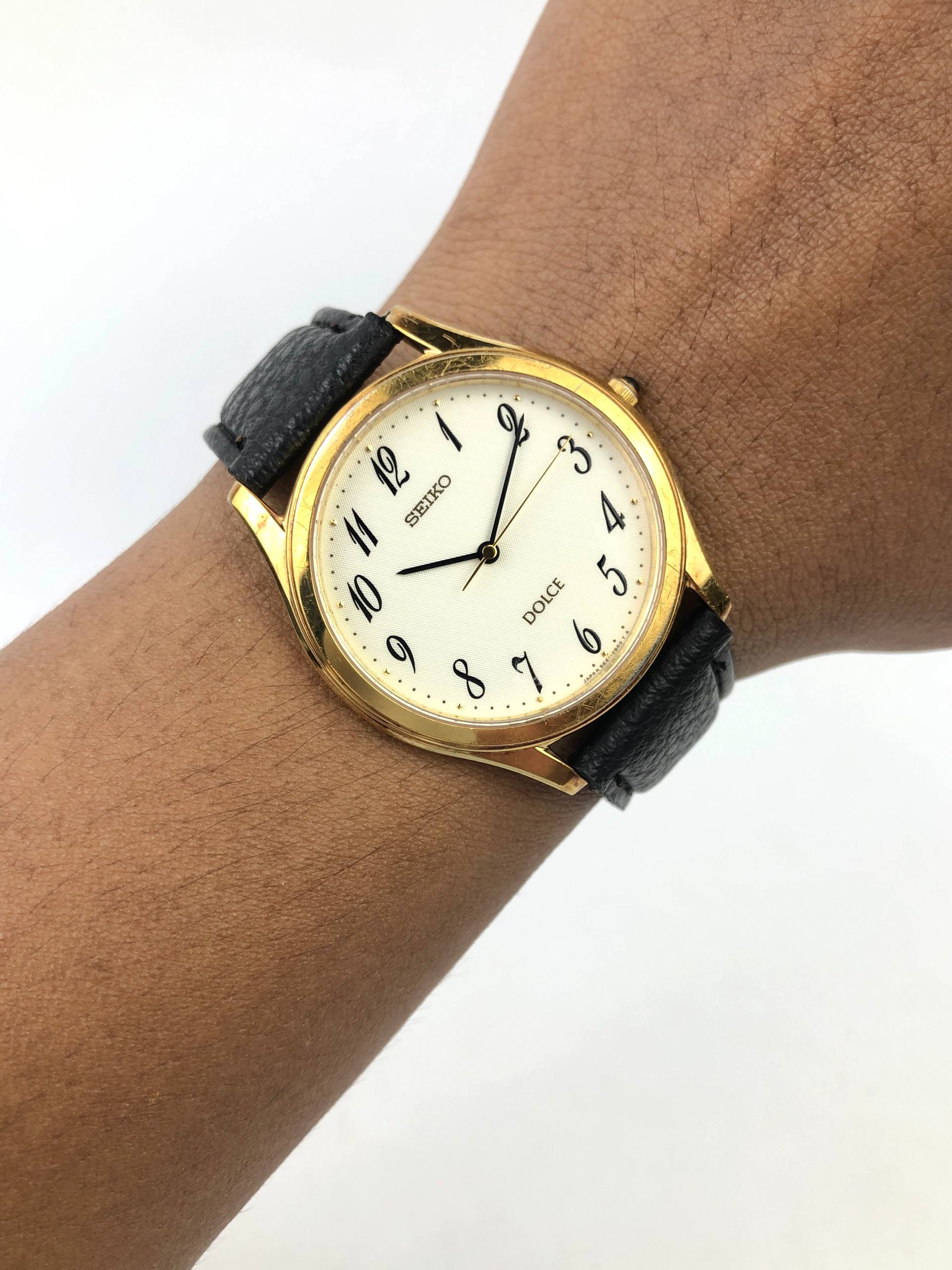 SEIKO DOLCE CAL 5E61 ULTRA THIN JDM QUARTZ DRESS WATCH GOLD PLATED