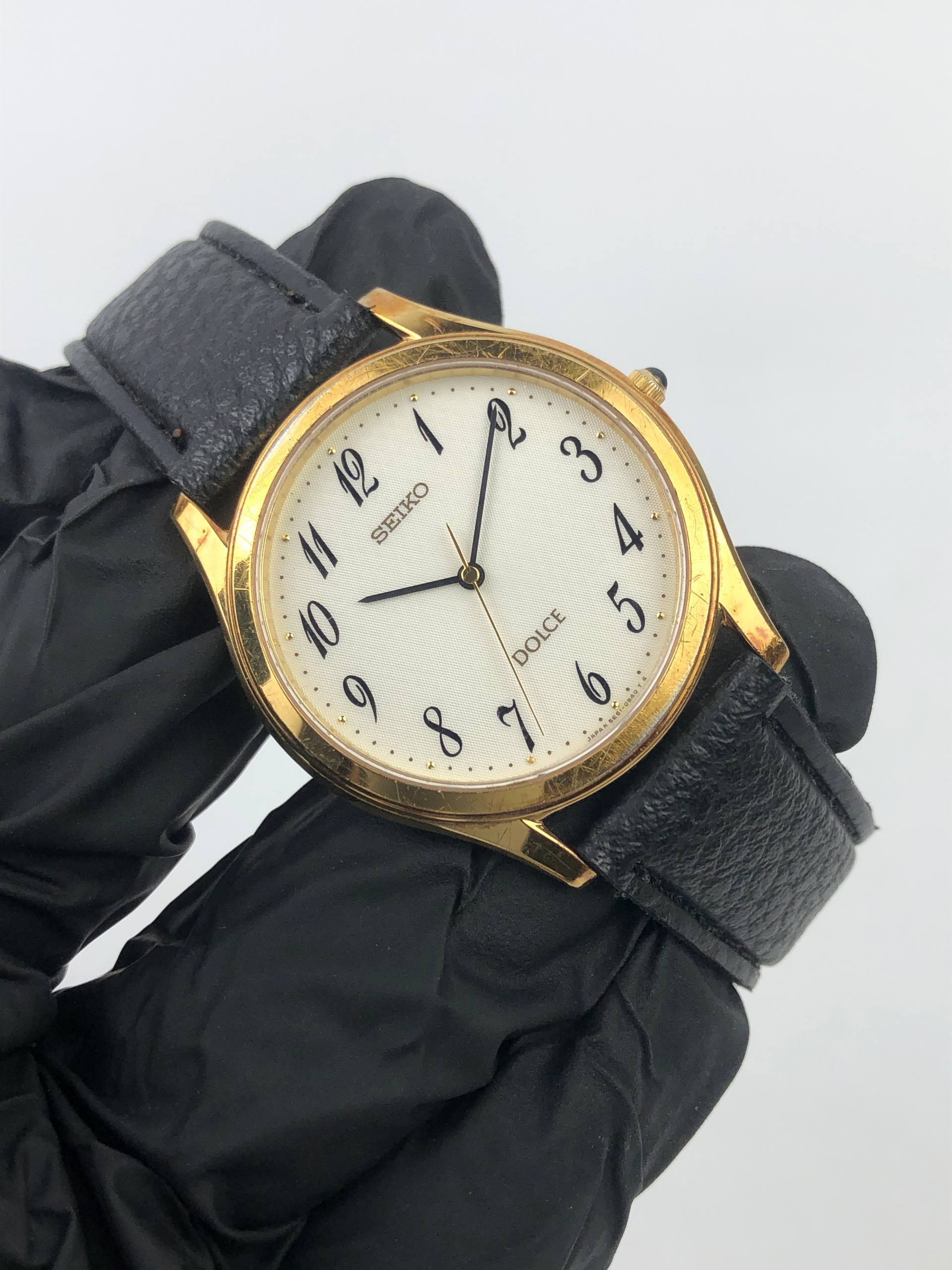 SEIKO DOLCE CAL 5E61 ULTRA THIN JDM QUARTZ DRESS WATCH GOLD PLATED - Gambar 4