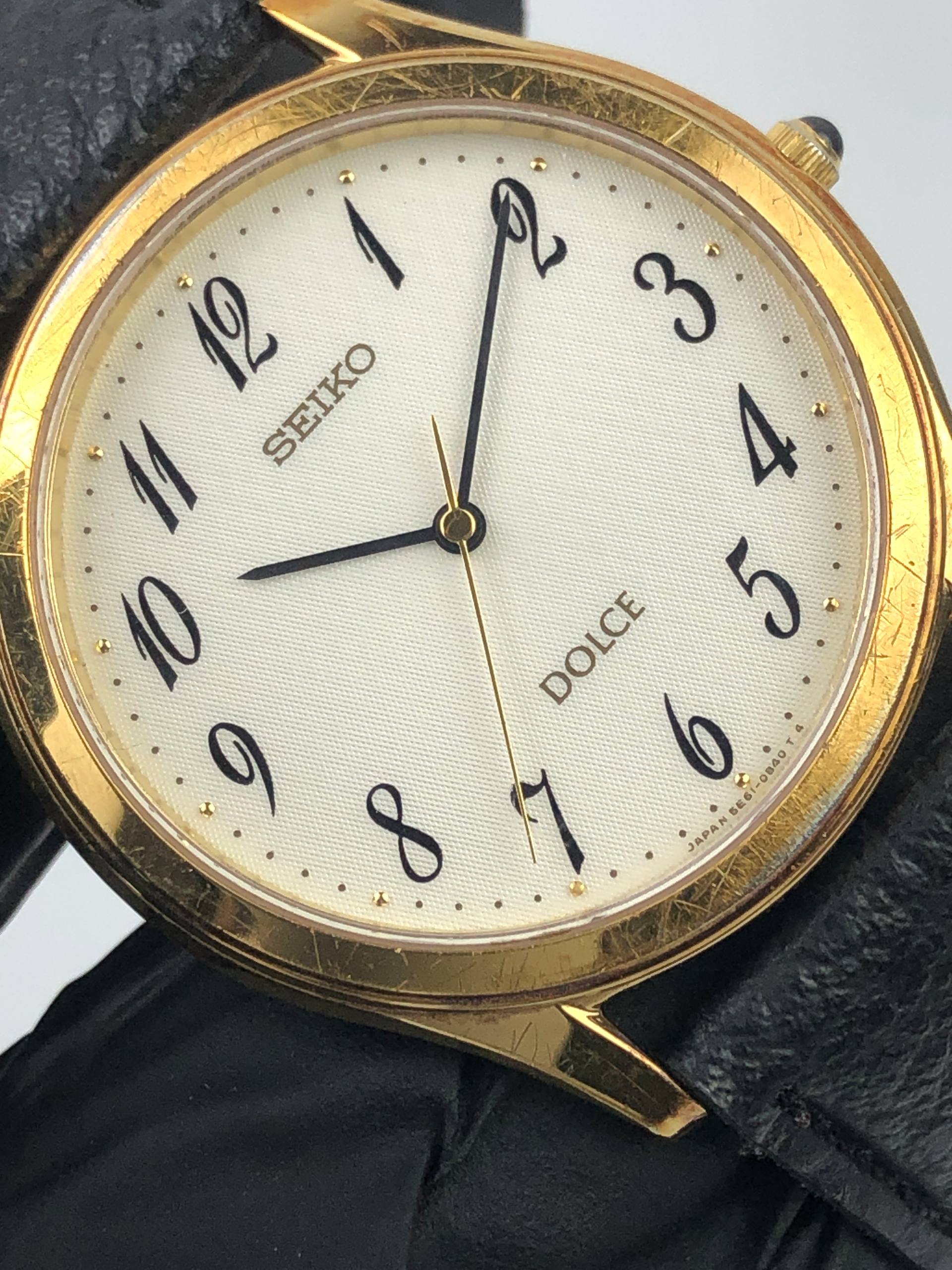 SEIKO DOLCE CAL 5E61 ULTRA THIN JDM QUARTZ DRESS WATCH GOLD PLATED - Gambar 5