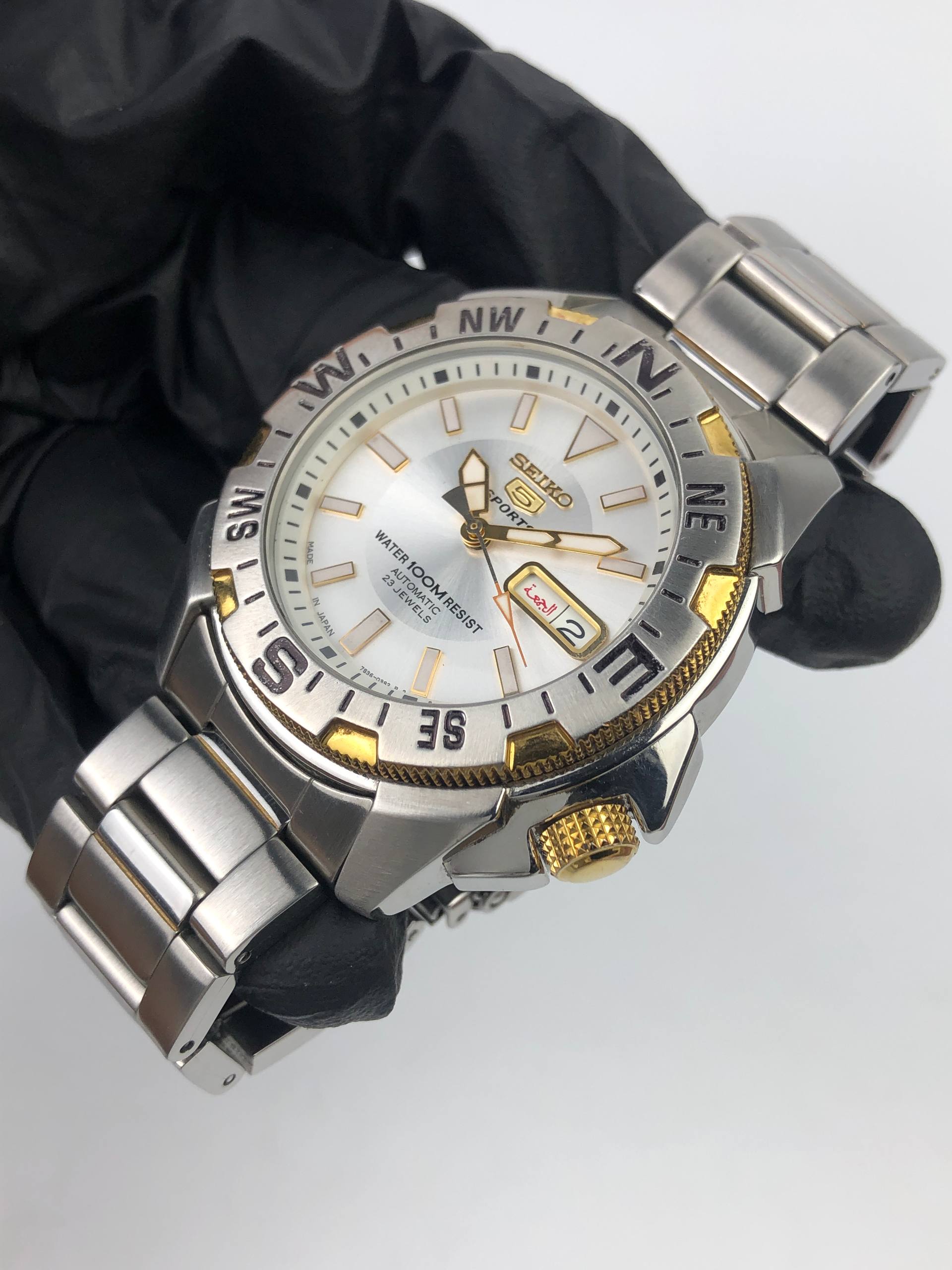 SEIKO 5 SPORTS SNZF08J1 Cal 7S36 COMPASS BEZEL AUTOMATIC ORIGINAL - Gambar 3