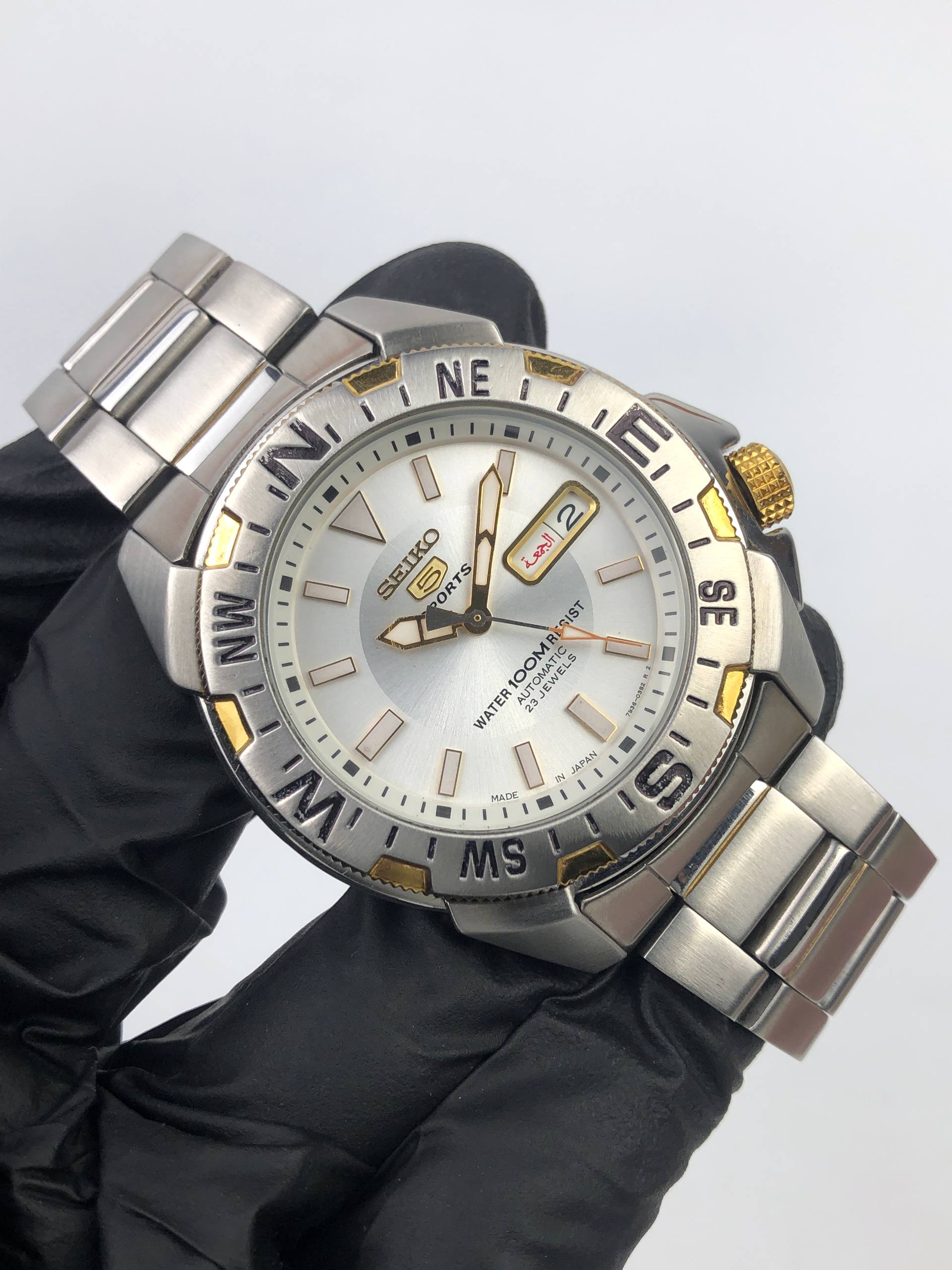 SEIKO 5 SPORTS SNZF08J1 Cal 7S36 COMPASS BEZEL AUTOMATIC ORIGINAL - Gambar 4