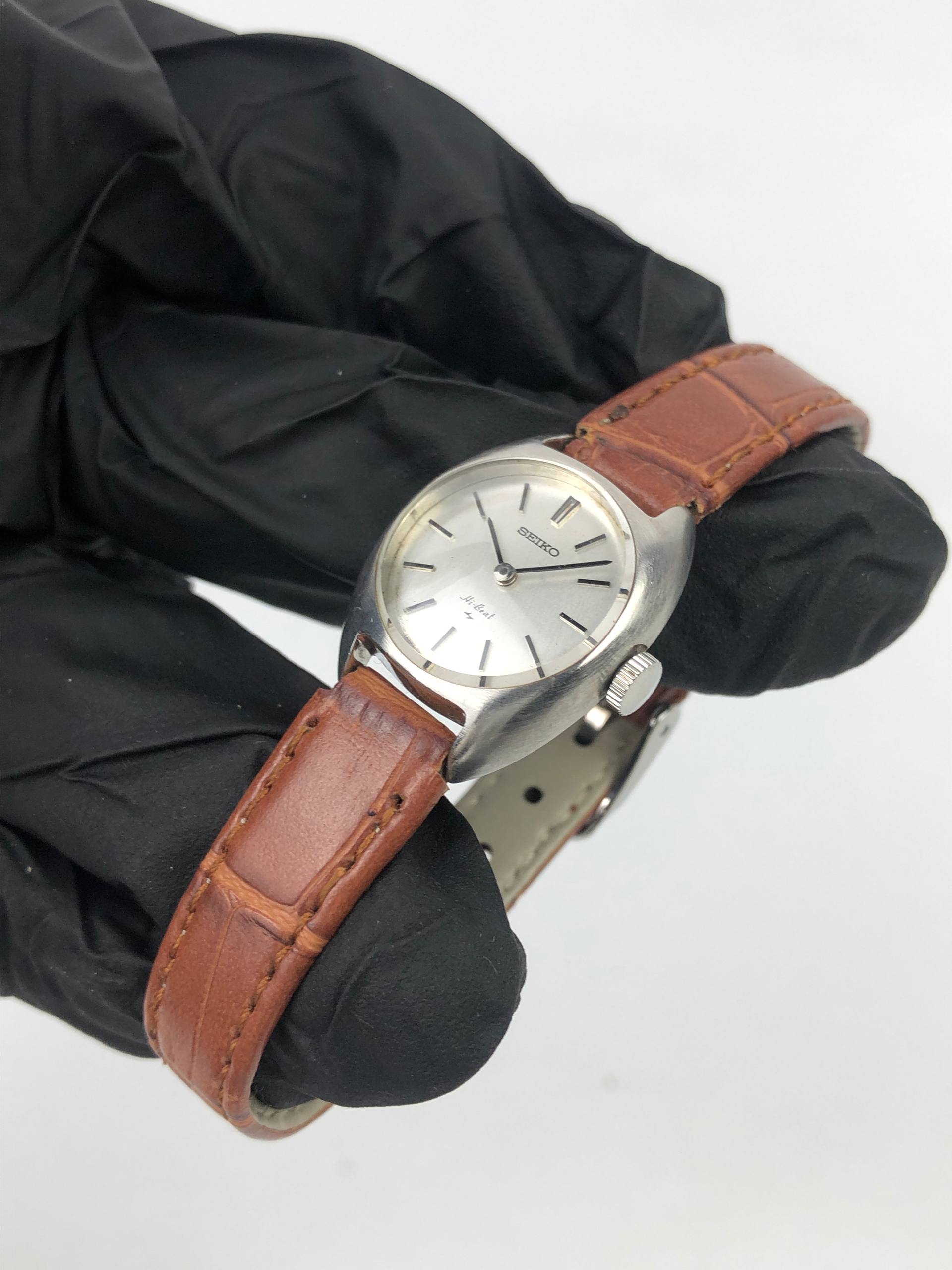 SEIKO HI-BEAT CAL 1120 MANUAL WIND VINTAGE LADIES SILVER DIAL JAPAN - Gambar 3